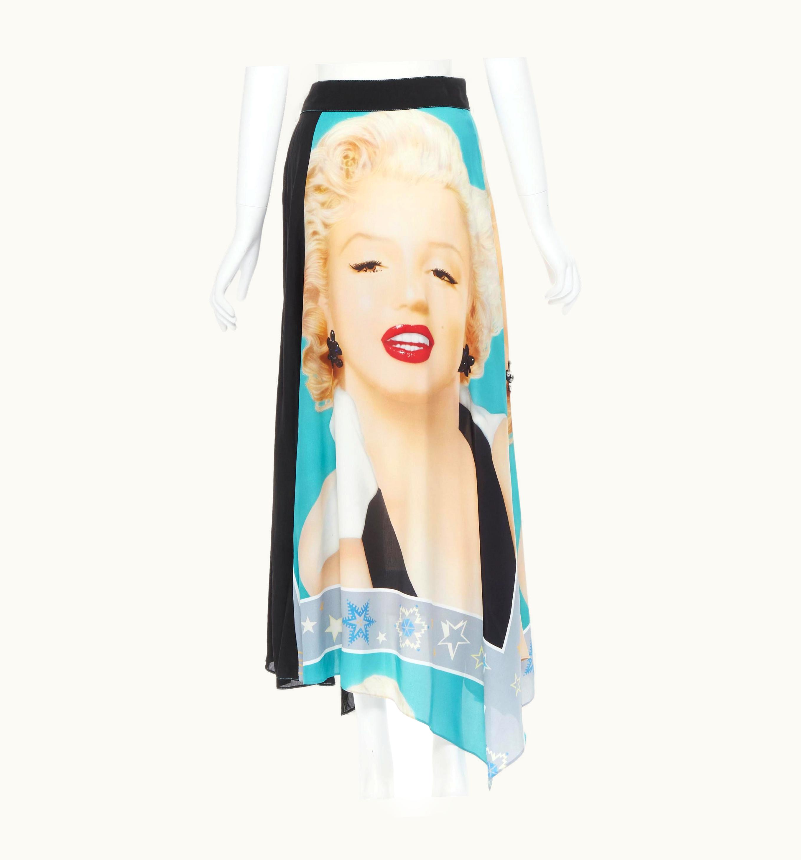 Loewe Marilyn Monroe Photo Print Crystal Earring Wrap Skirt