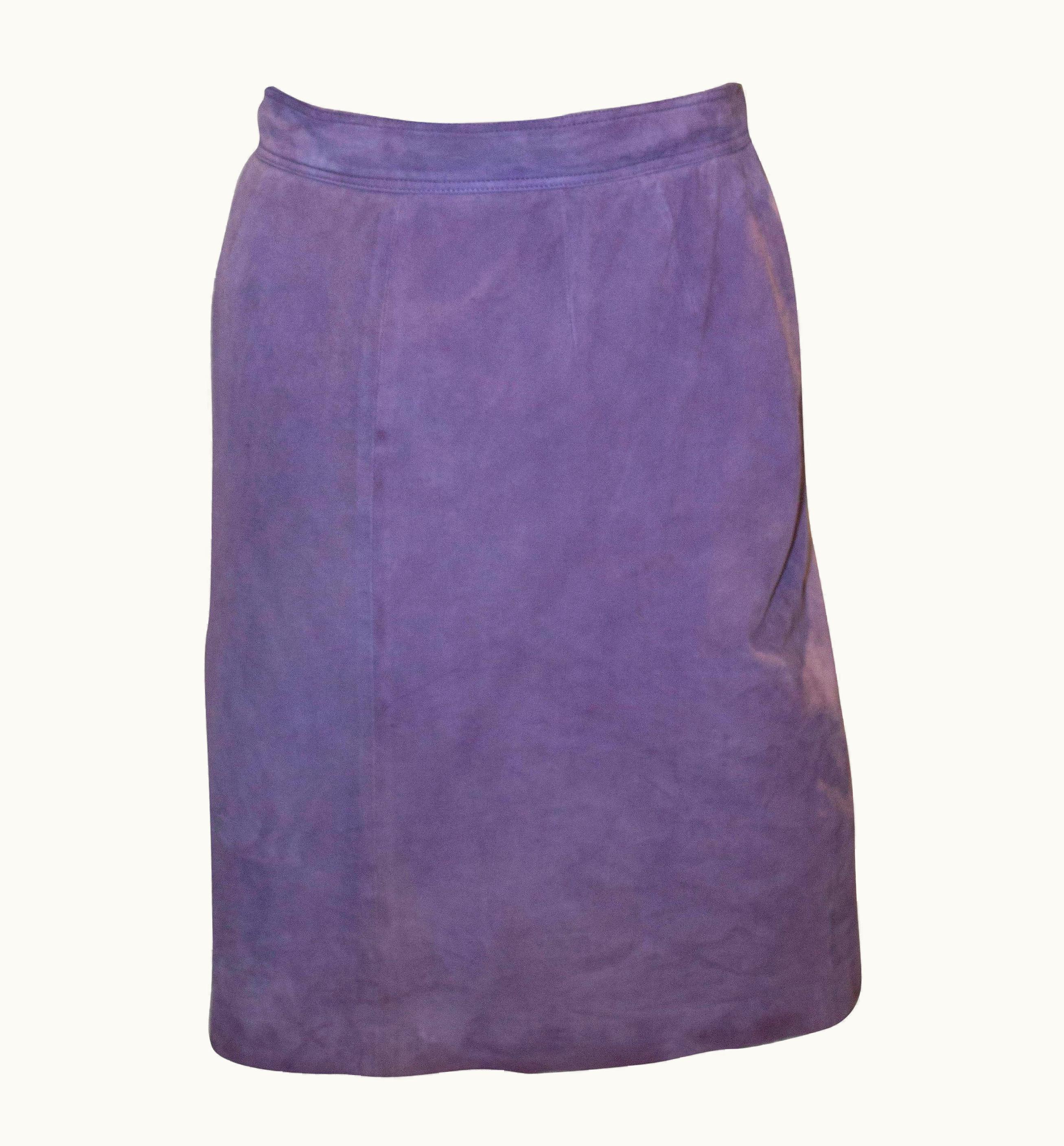 Loewe Vintage Loewe Lilac Suede Skirt
