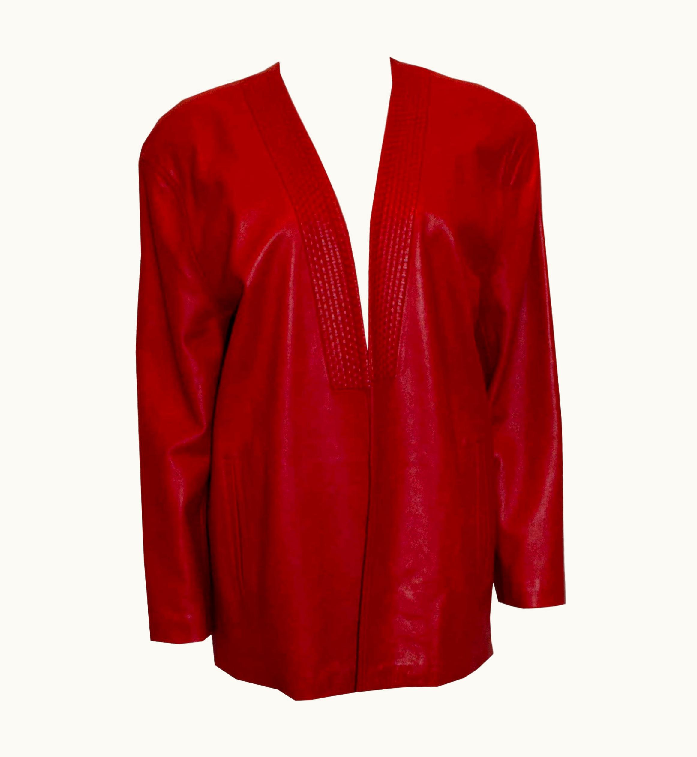 Loewe Vintage Loewe Red Leather Jacket