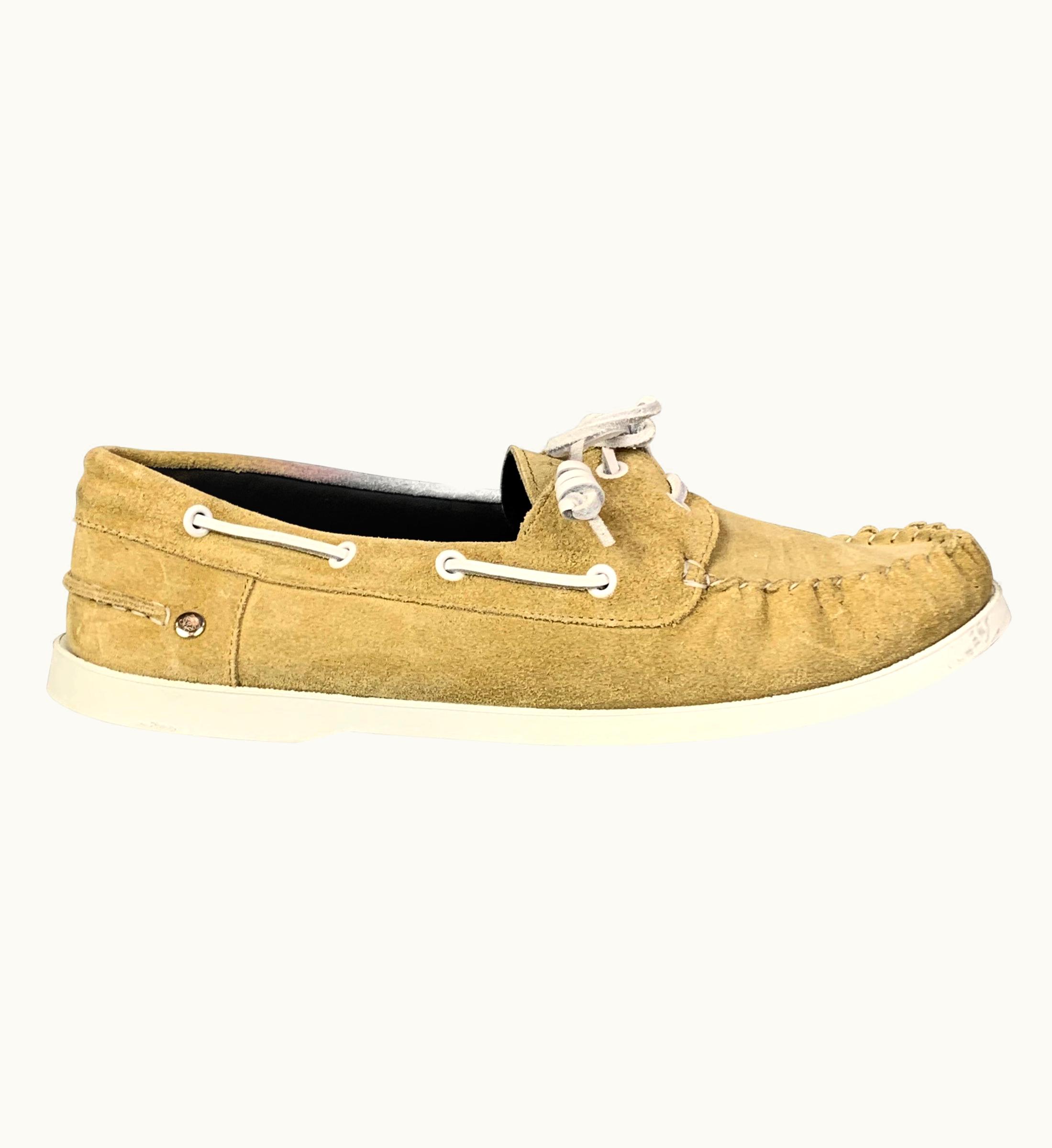 Loewe Natural Leather Boat Shoe Loafers
