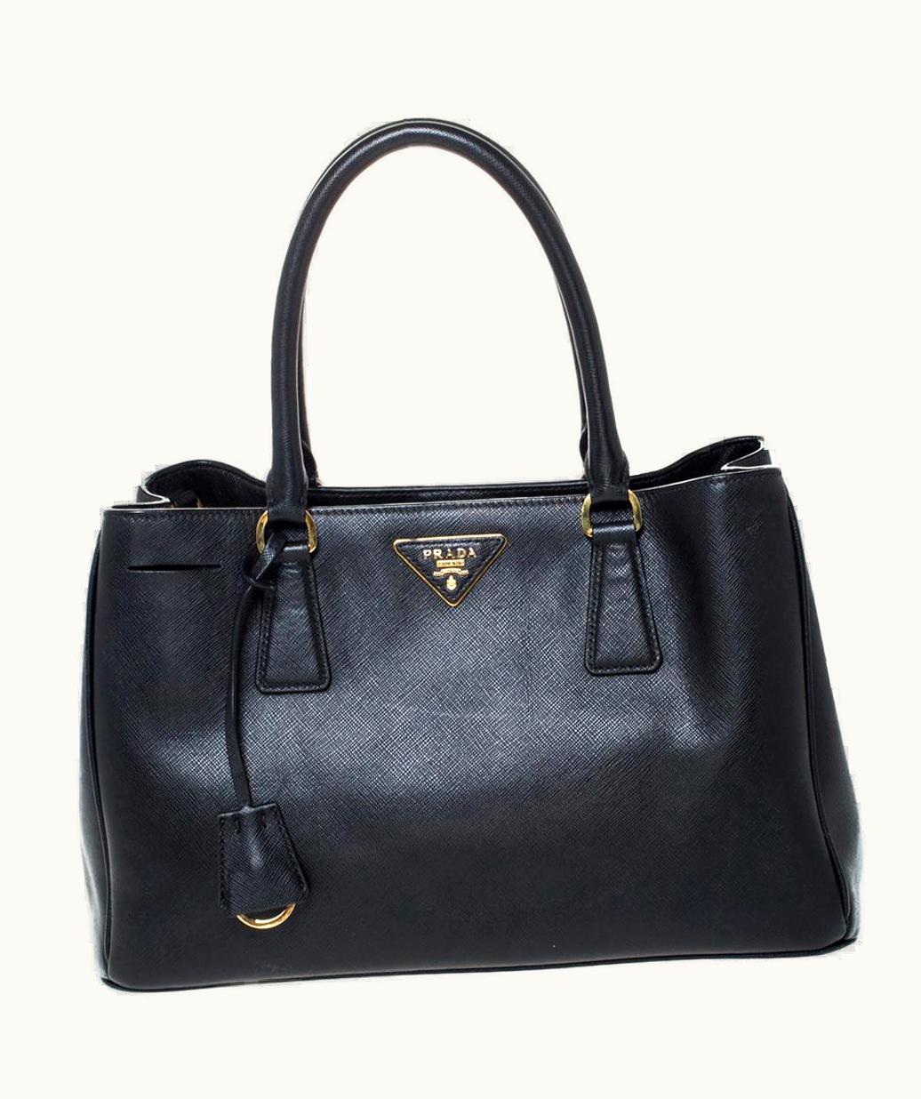 Prada Black Saffiano Lux Leather Medium Galleria Tote