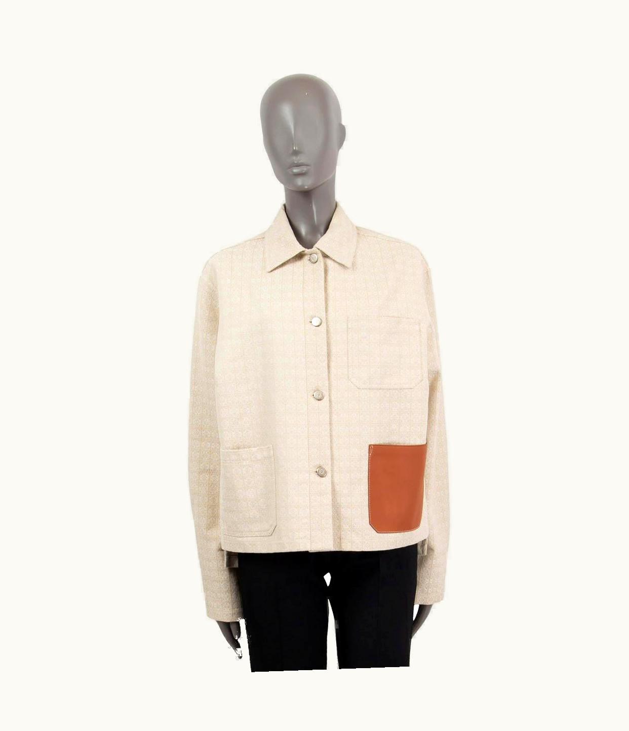 Loewe Beige Ivory 2022 Anagram Logo Jacquard Jacket