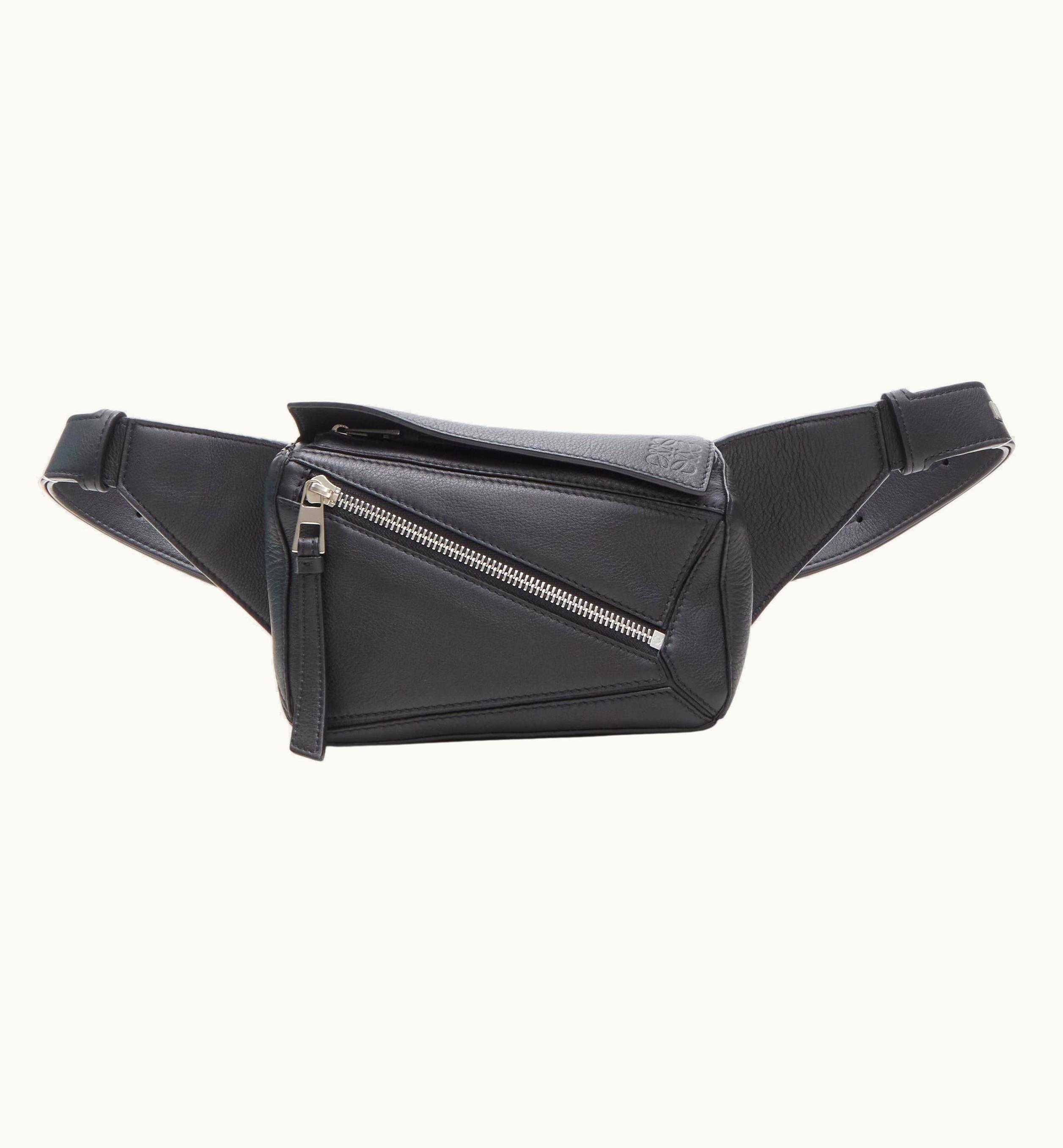 Loewe Jw Anderson 2022 Puzzle Black Leather Mini Belt Bag
