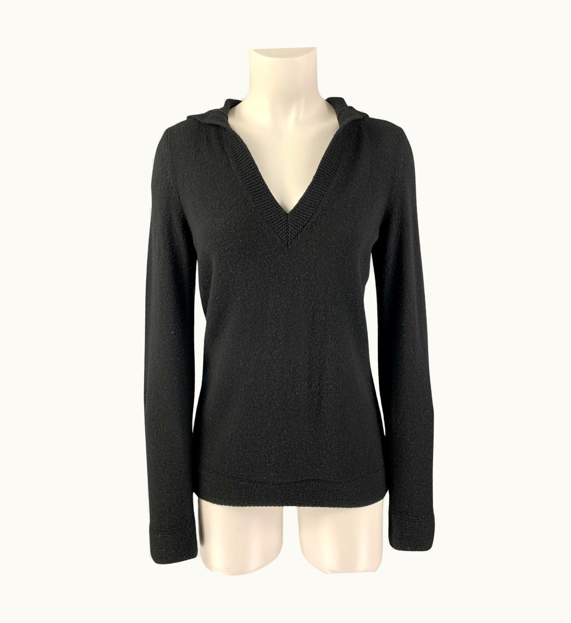 Loro Piana Black Cashmere Hooded Sweater