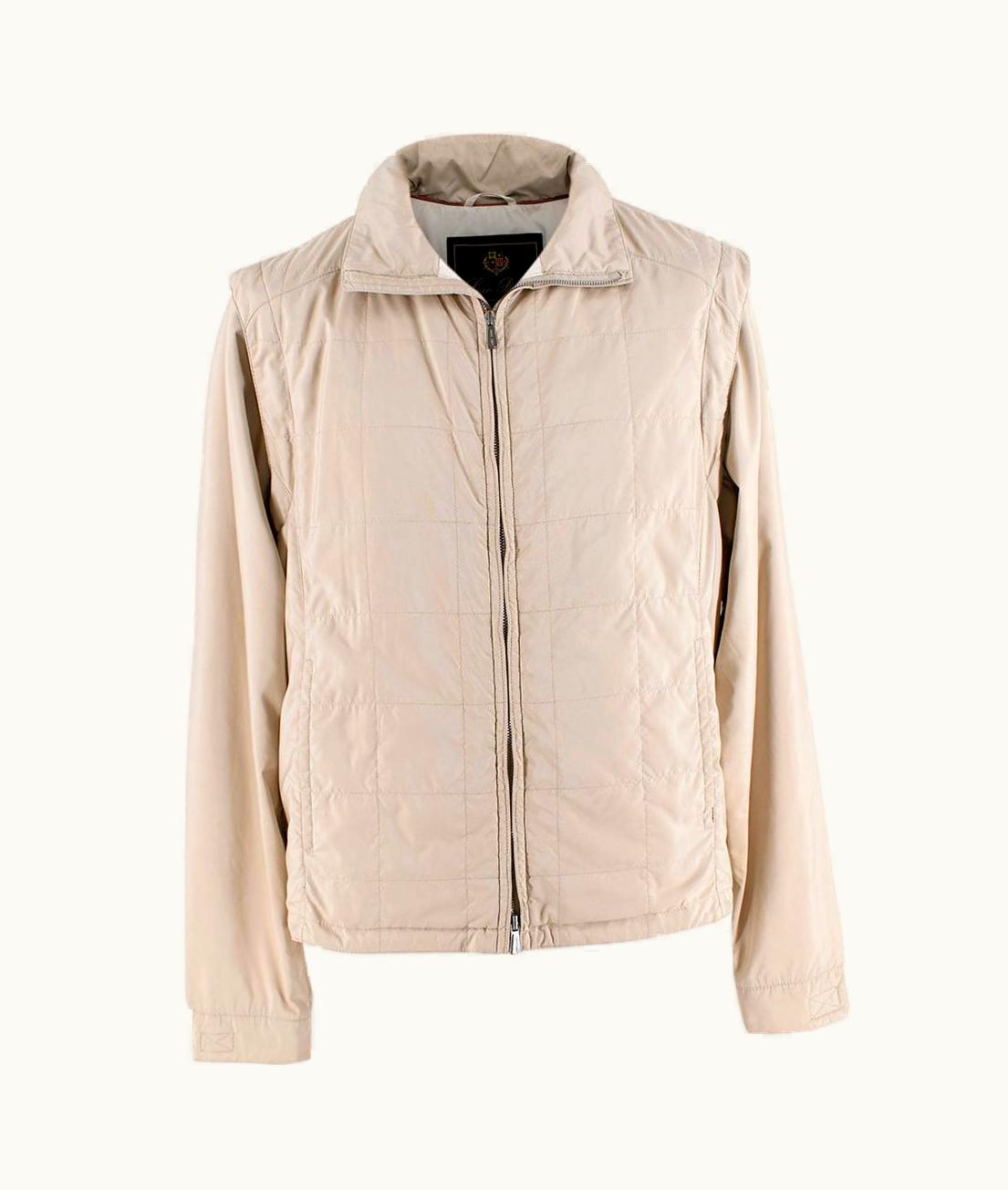 Loro Piana Loro Piana Beige Quilted Convertible Jacket