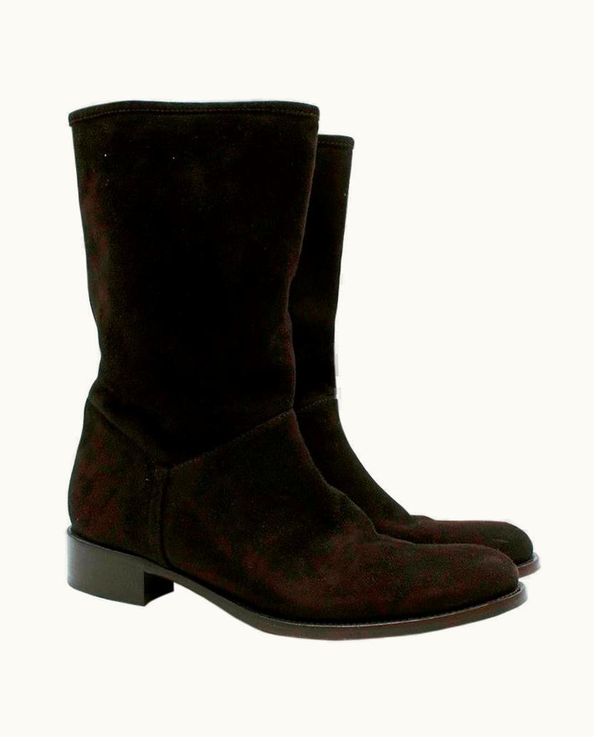 Loro Piana Loro Piana Brown Suede Flat Boots - Us