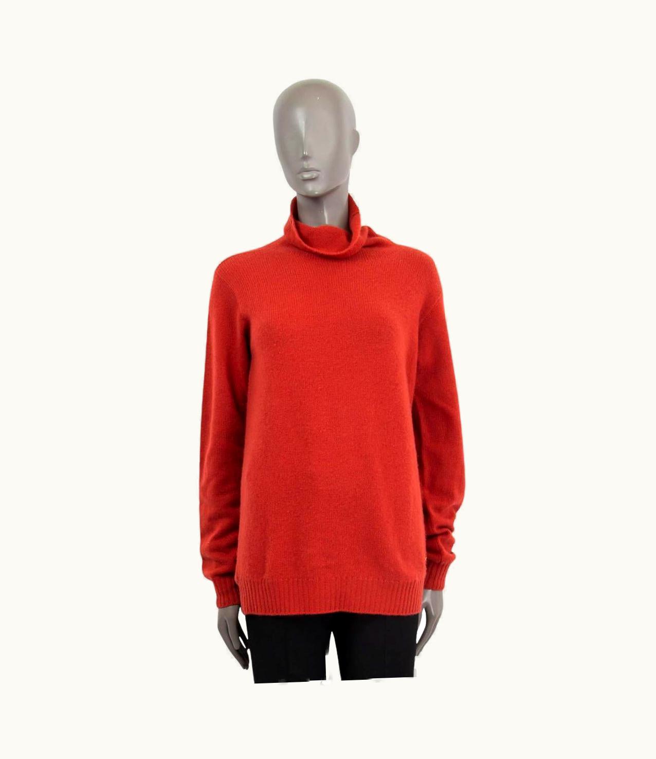 Loro Piana Loro Piana Orange-red Cashmere Turtleneck Sweater 48 Xxl
