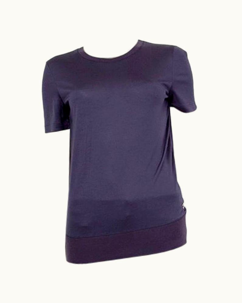 Loro Piana Loro Piana Purple Cashmere & Silk Short Sleeve Sweater