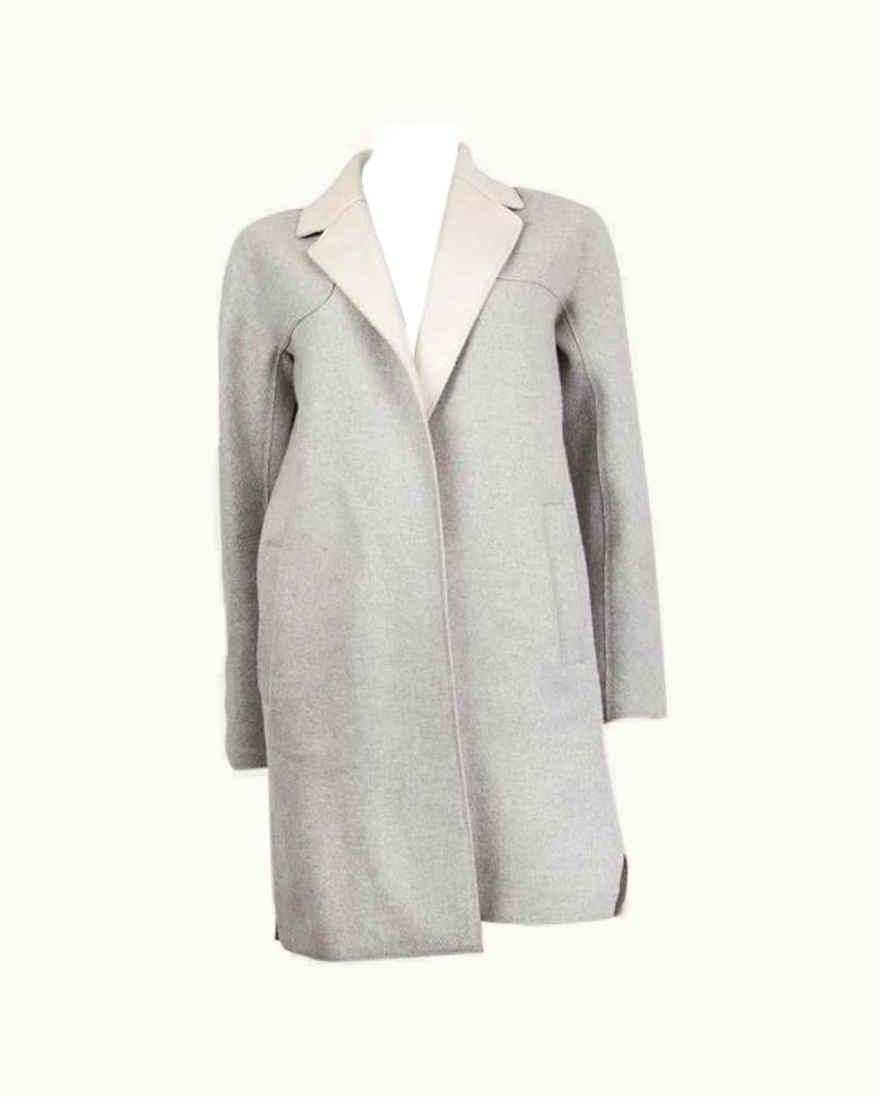 Loro Piana Loro Piana Grey & Beige Cashmere Open Coat Jacket 36 Xxs