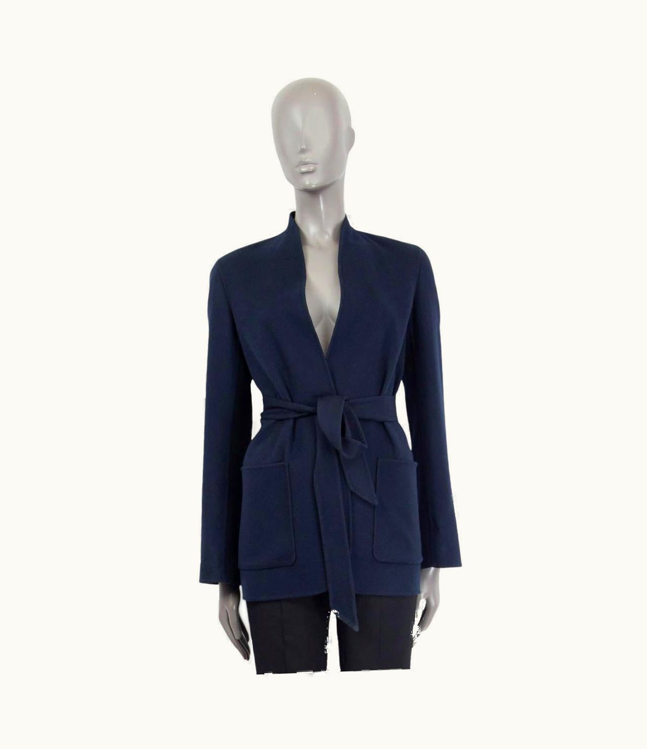 Loro Piana Loro Piana Navy Blue Cashmere Belted Cardigan Jacket