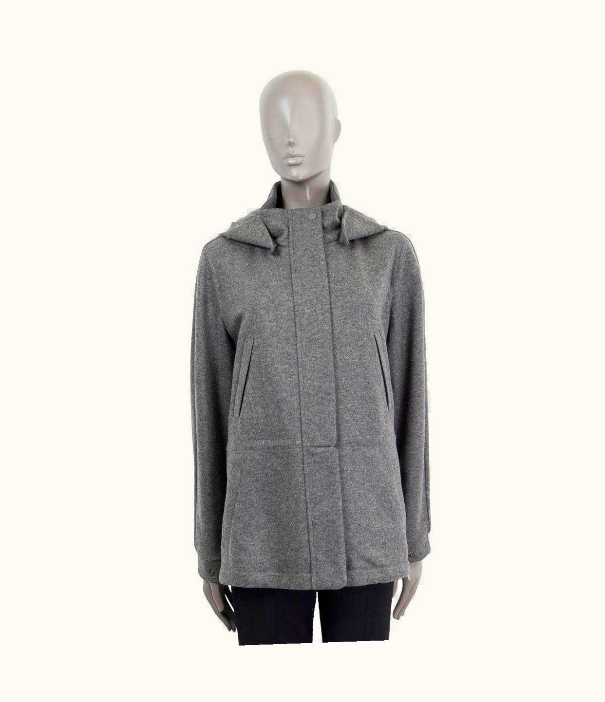 Loro Piana Loro Piana Grey Cashmere Icery Hodded Knit Jacket