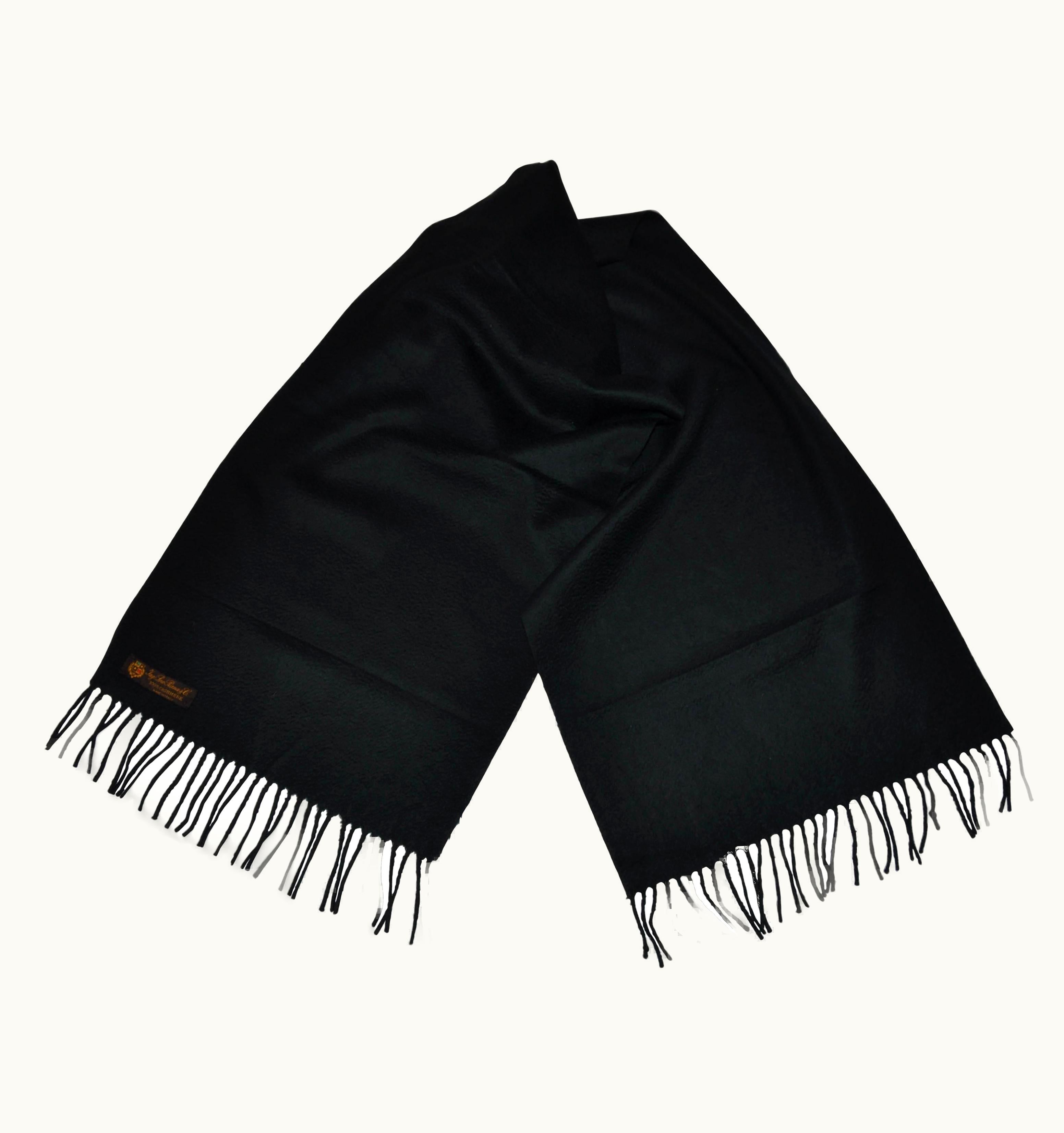 Loro Piana Loro Piana Rich Forest Green 2-Ply Cashmere Fringed Scarf