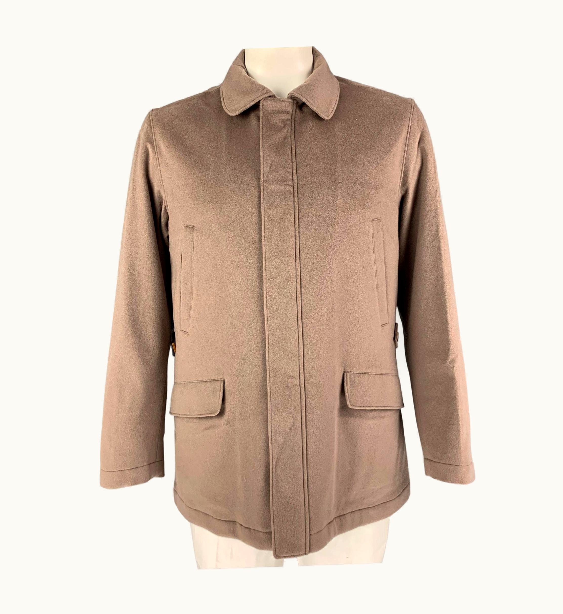 Loro Piana Loro Piana Taupe Cashmere Hidden Placket Strom System Jacket