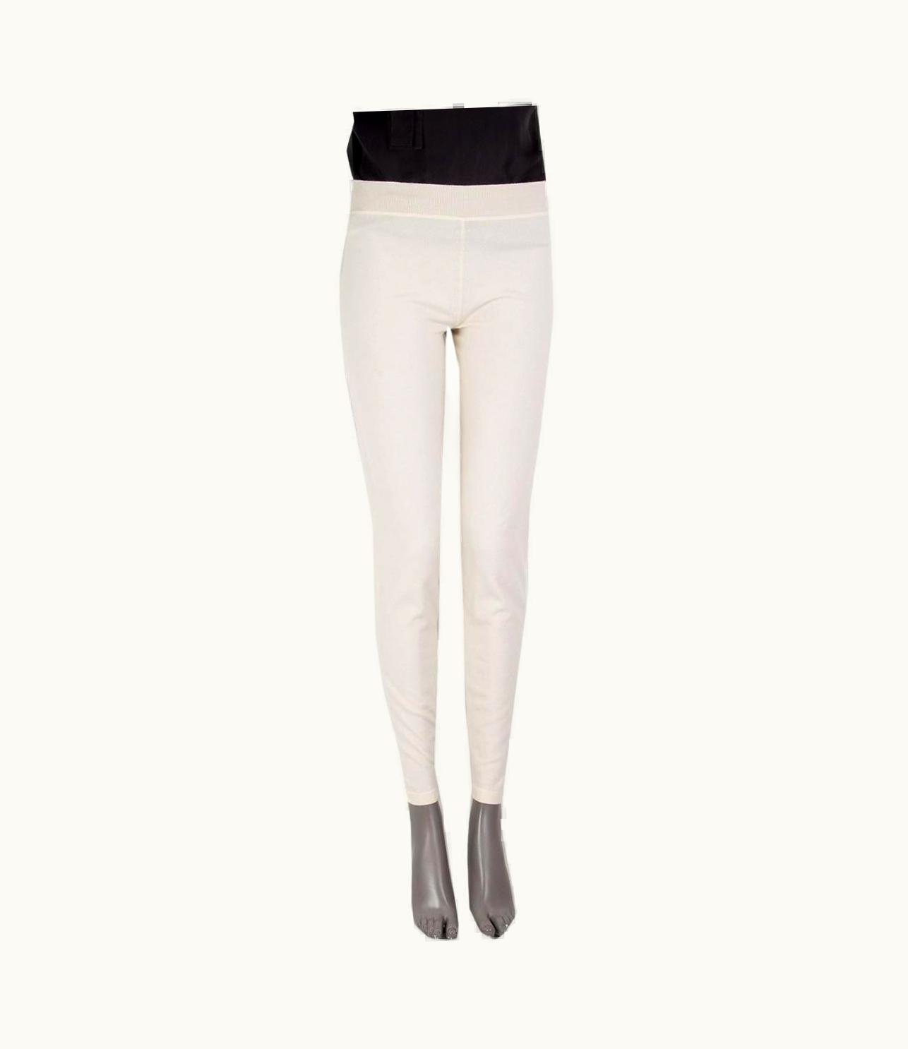 Loro Piana Loro Piana Cream White Cashmere Blend Thompson Leggings Pants