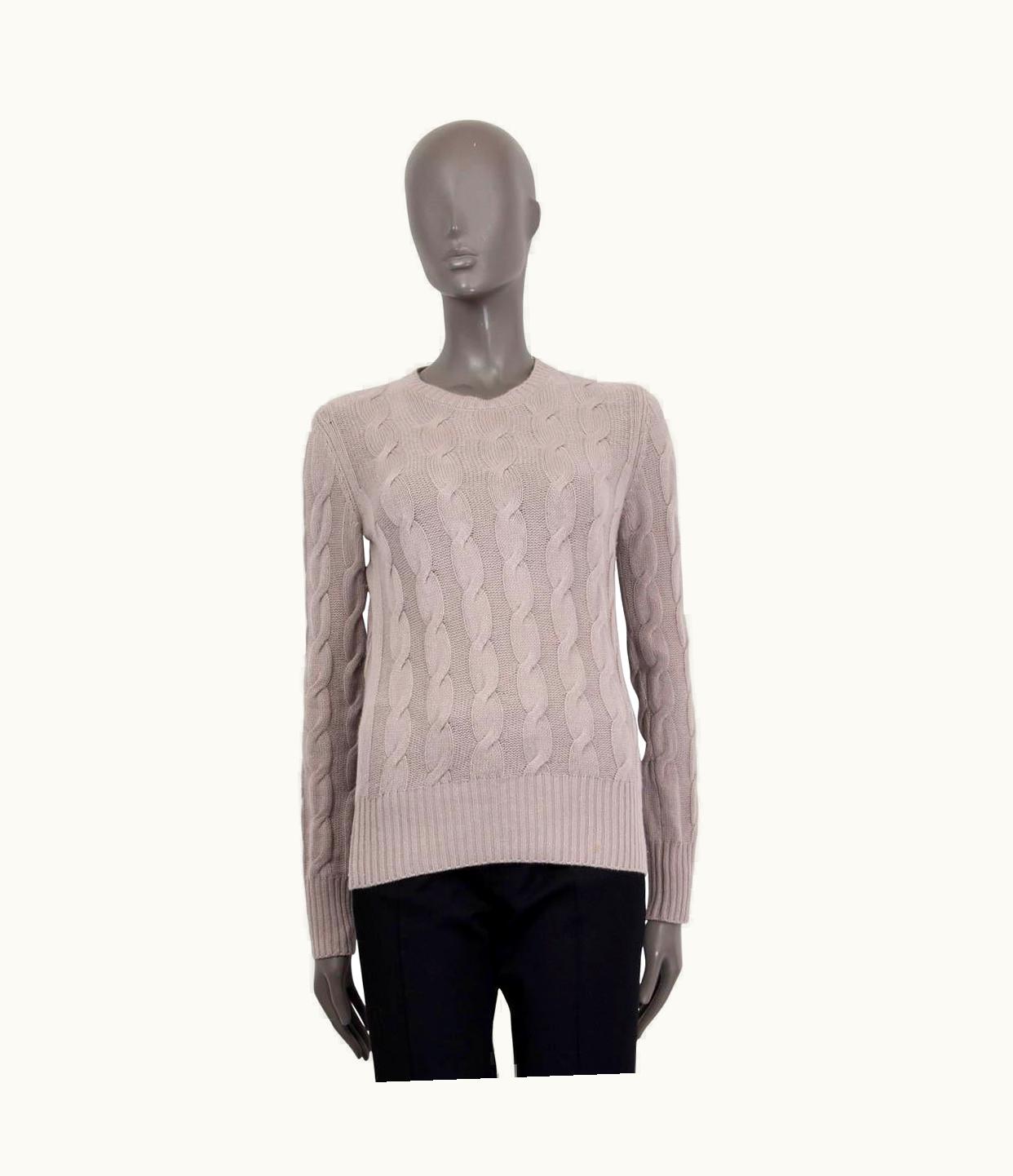 Loro Piana Loro Piana Dusty Rose Cashmere Cable Knit Crewneck Sweater