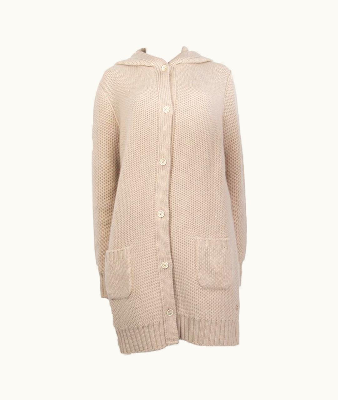 Loro Piana Loro Piana Sand Beige Cashmere Hooded Knit Coat Jacket 46 Xl
