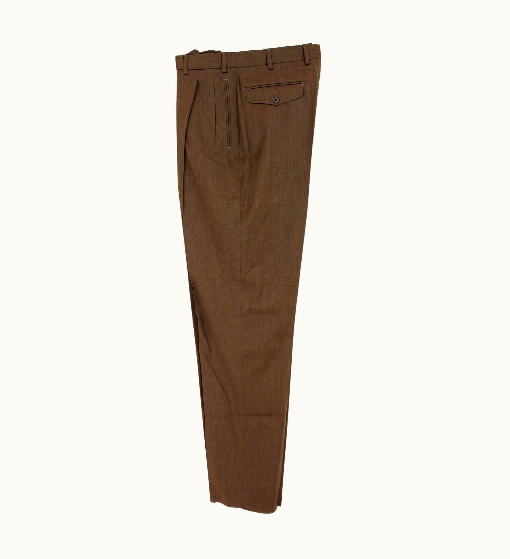Loro Piana Loro Piana Brown Tasmanian Wool Classic Vintage Trousers UZ0615120