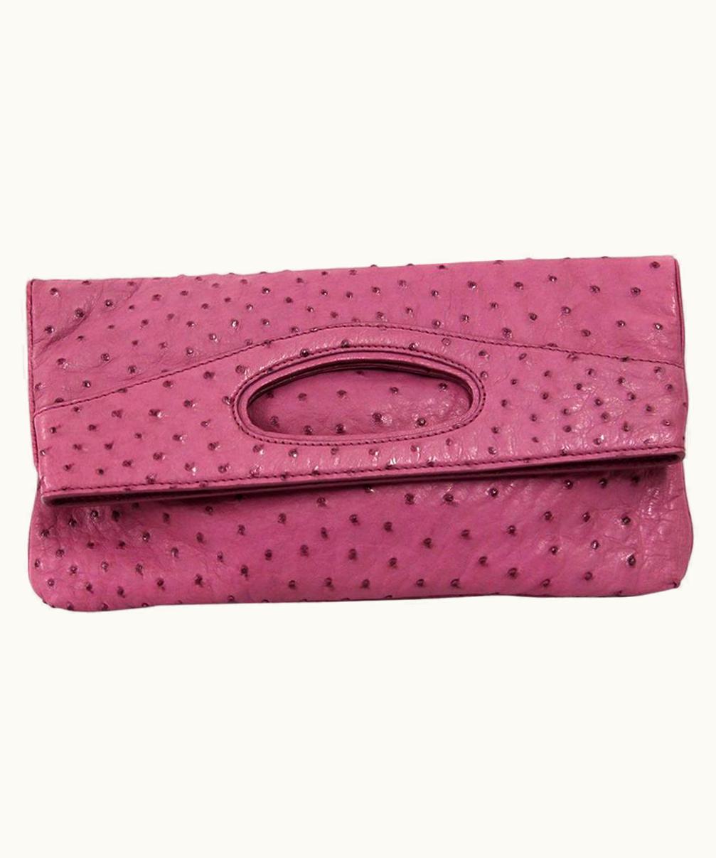 Loro Piana 2000s Loro Piana Ostrich Leather Clutch