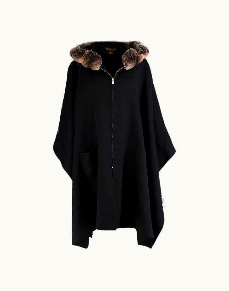 Loro Piana Loro Piana Cashmere Cape With Chinchilla Fur
