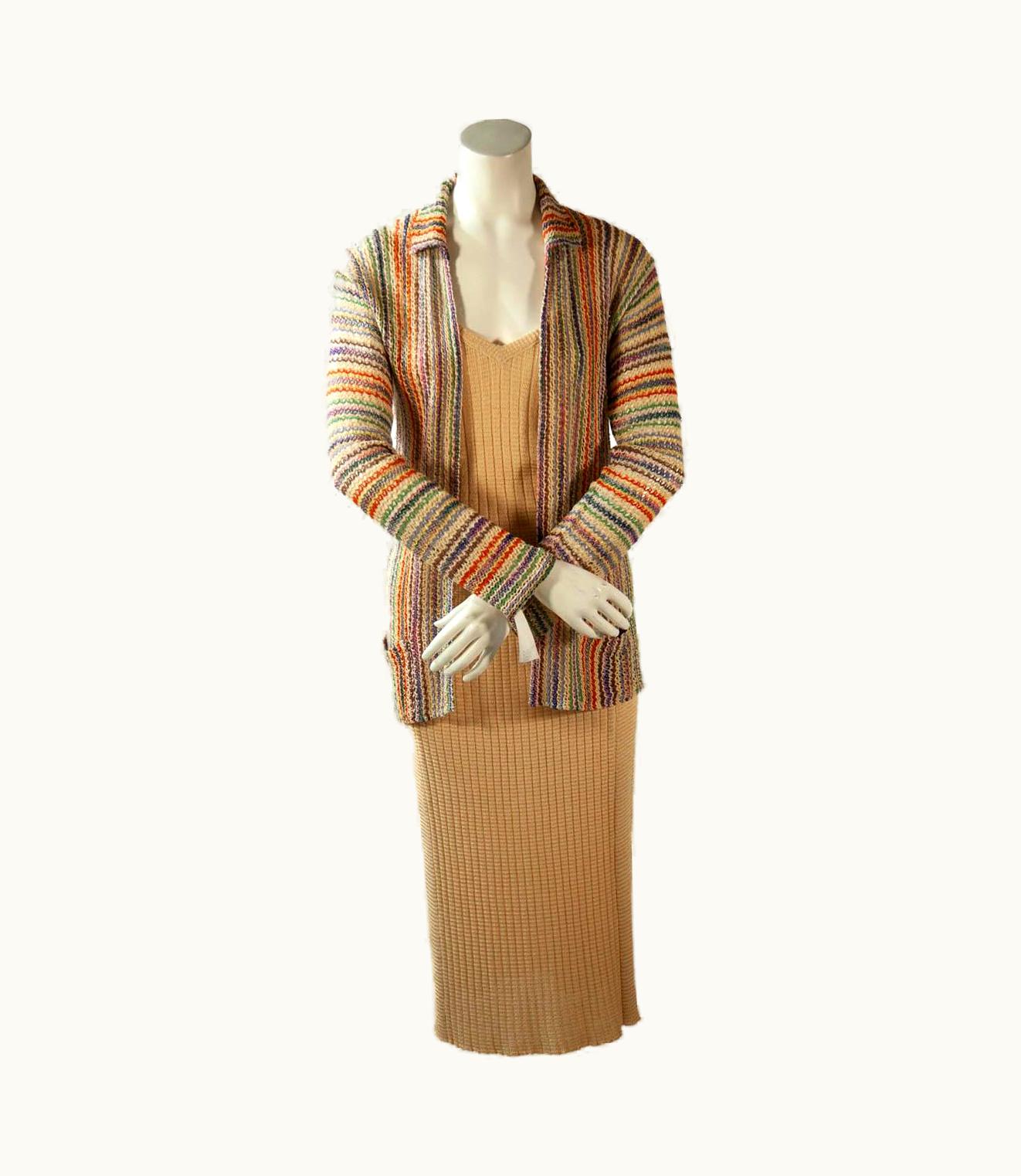 Missoni Missoni, Museum Documented Ensemble, Camisole, Skirt And Cardigan 1973