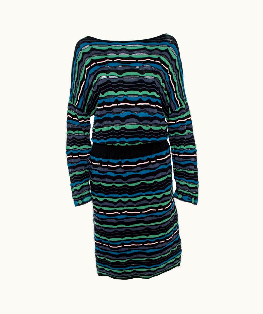 Missoni Missoni Multicolor Stripe Blend Midi Dress