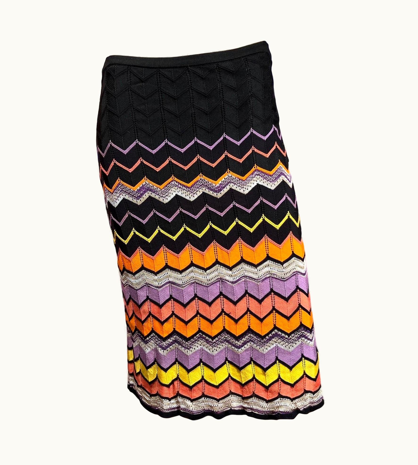 Missoni Y2k Missoni Multi-color Flame Knit Skirt