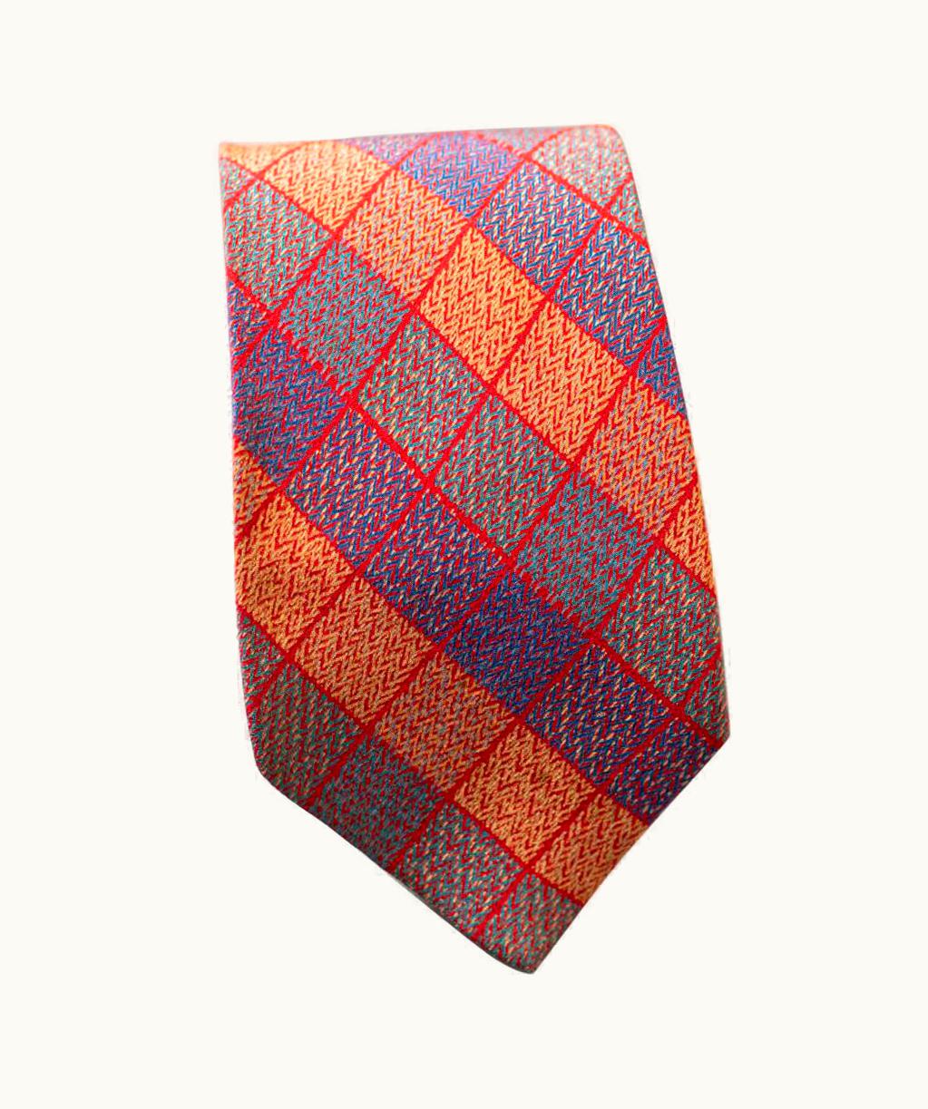 Missoni Vintage Missoni Checked Coloured Tie In Silk