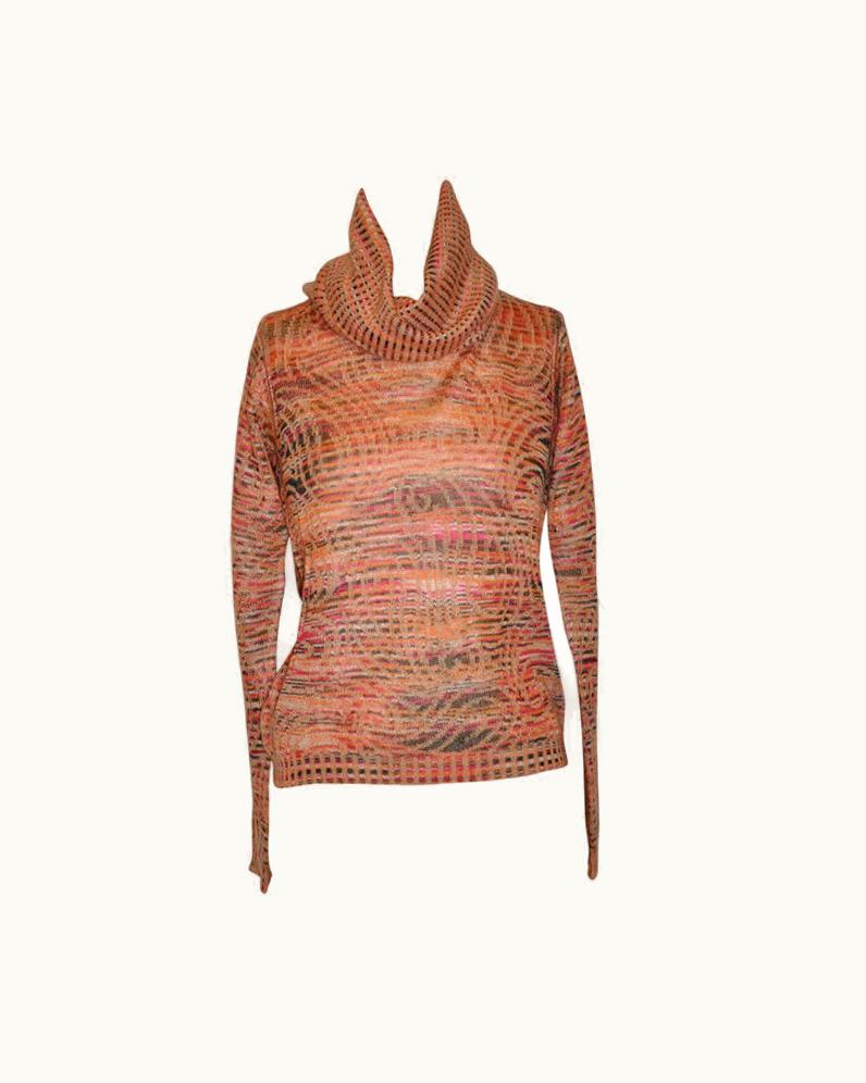 Missoni Missoni Multi-colored In Peach Hues Turtleneck