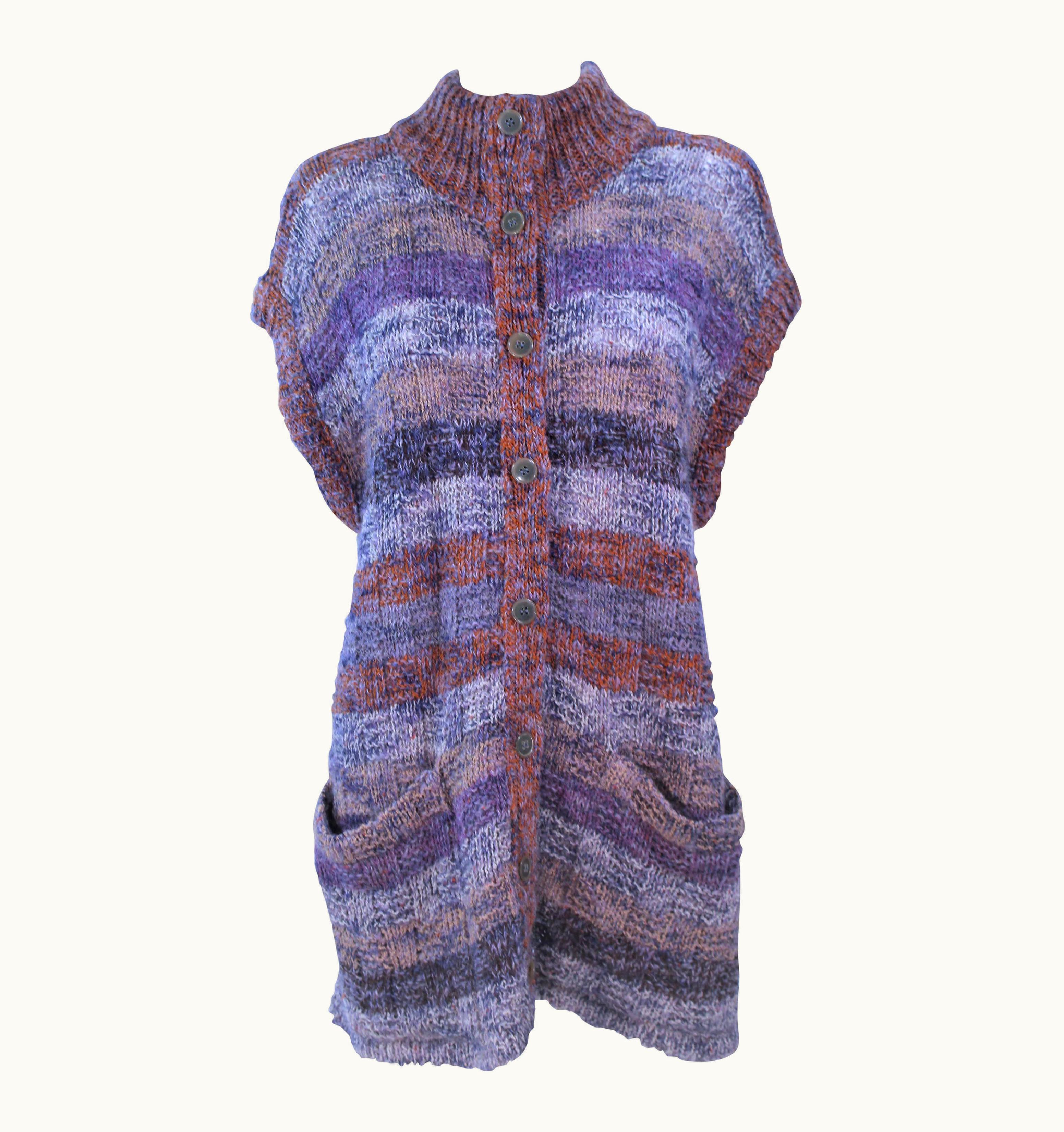 Missoni Missoni Mauve Wool Knit Vest arge
