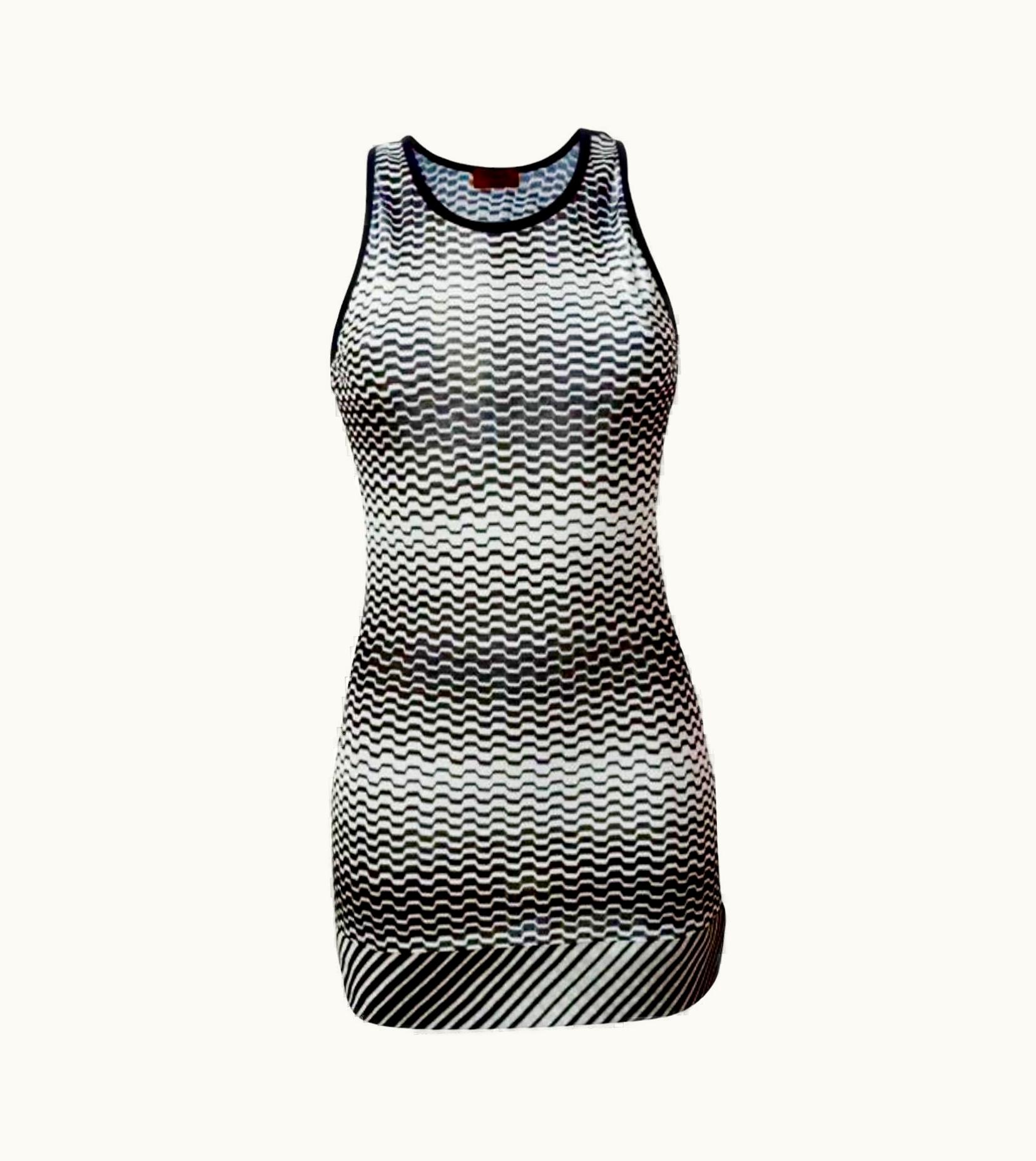 Missoni Missoni Monochrome Signature Chevron Zigzag Knit Dress UZ0615244