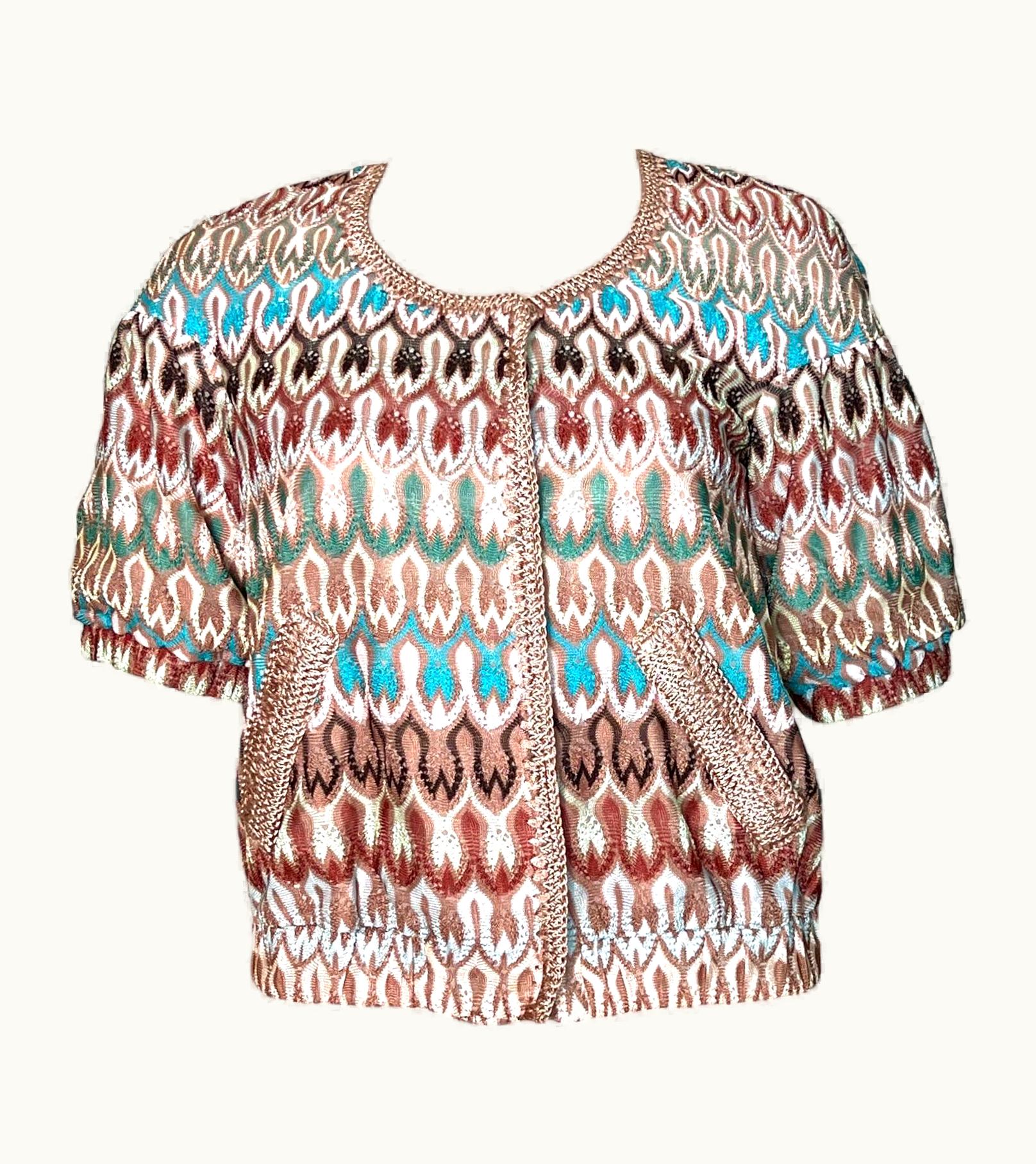 Missoni Missoni Multicolor Crochet Knit Jacket Blazer