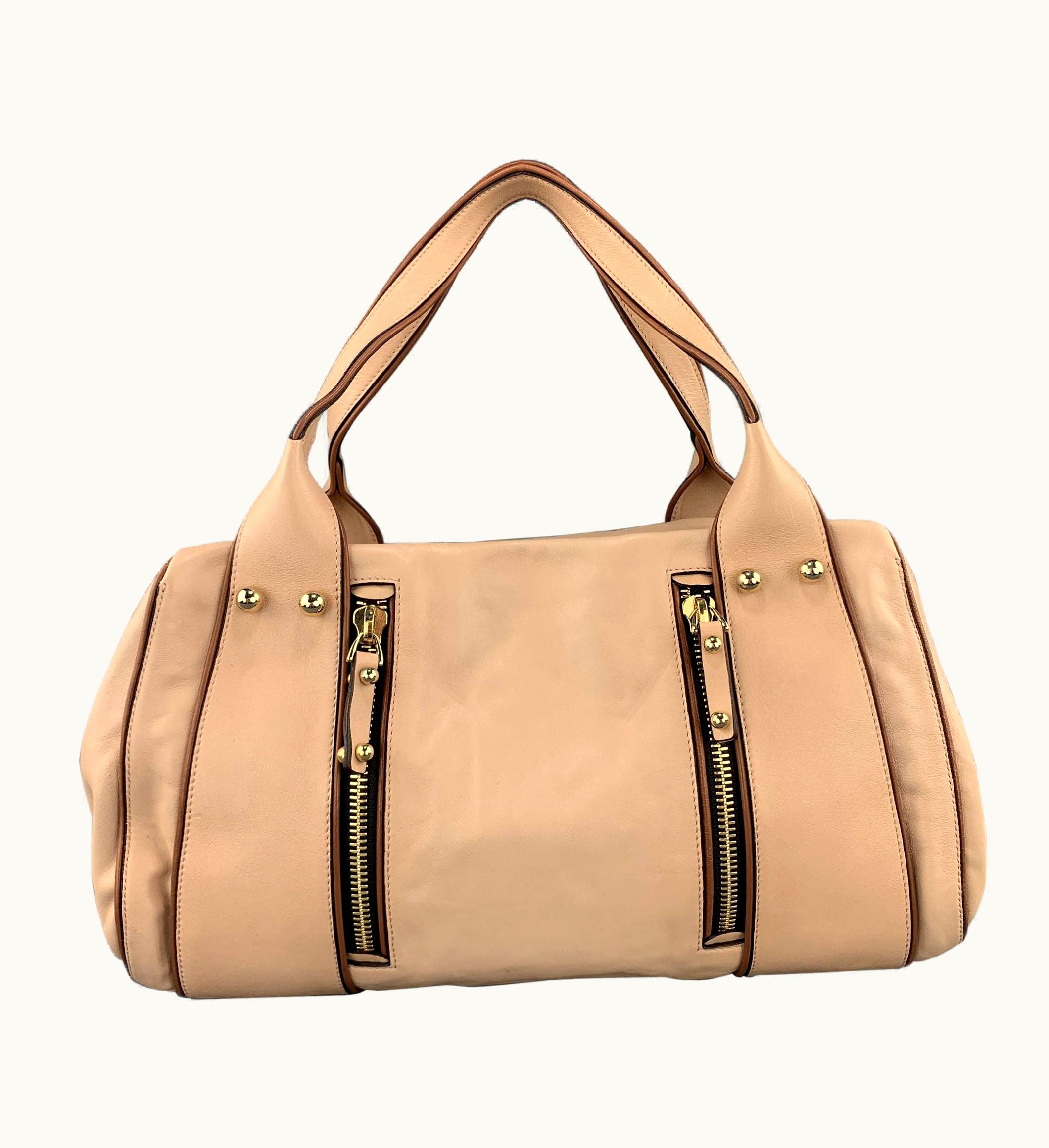 Missoni Missoni Light Pink Leather Double Zip Shoulder Handbag