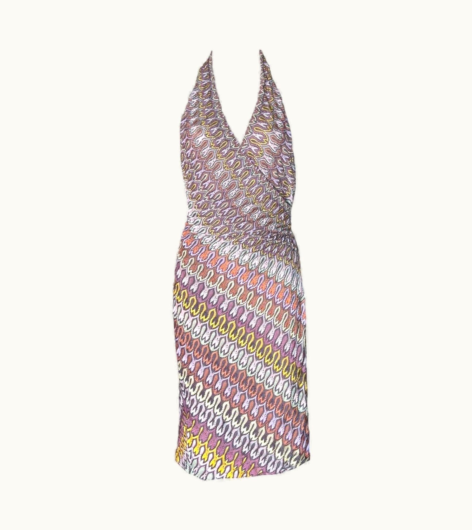 Missoni Unworn Missoni Signature Chevron Zigzag Knit Wrap Dress