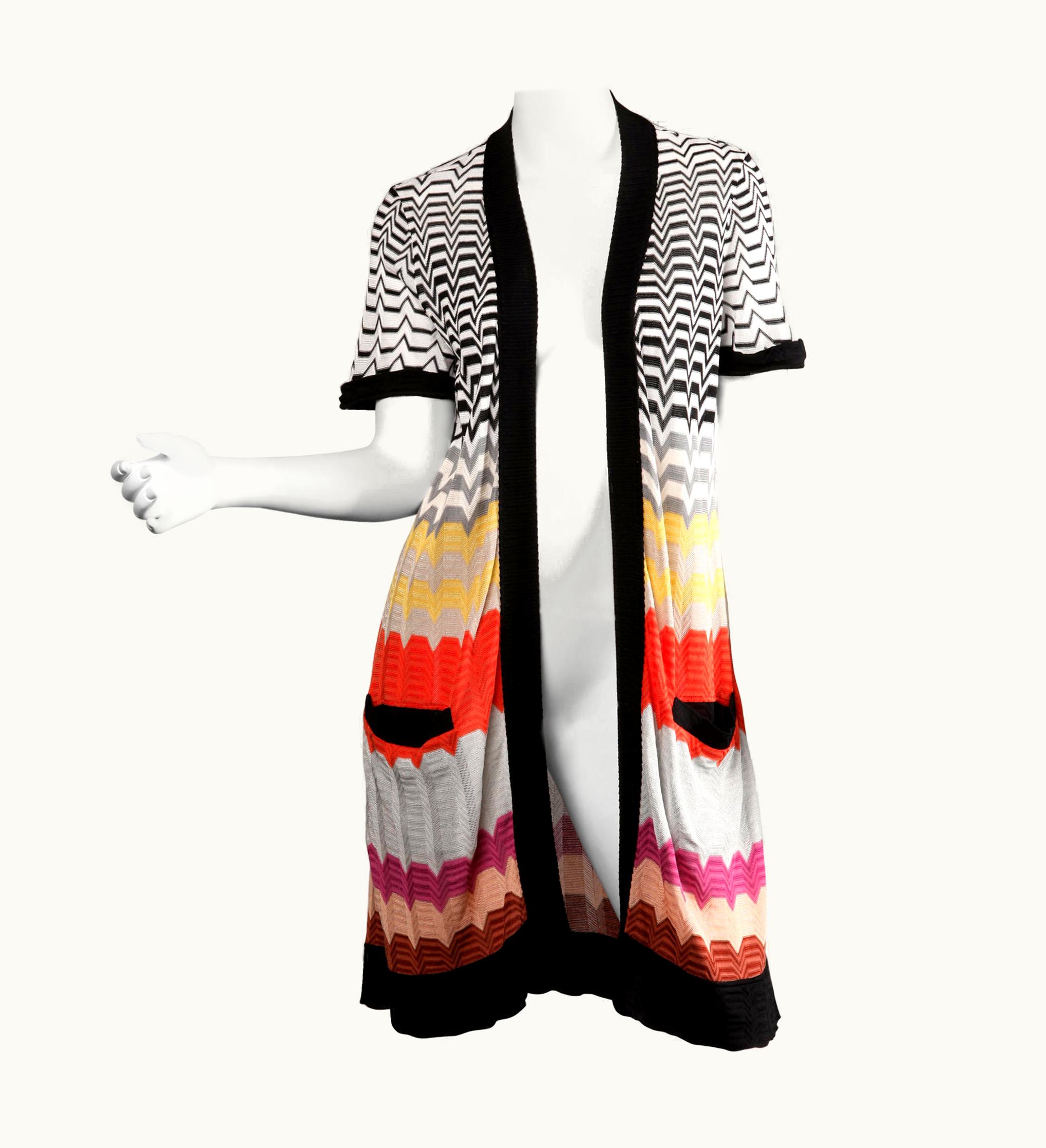 Missoni Missoni Vintage Zigzag Knit Swimsuit Coverup Cardigan Sweater