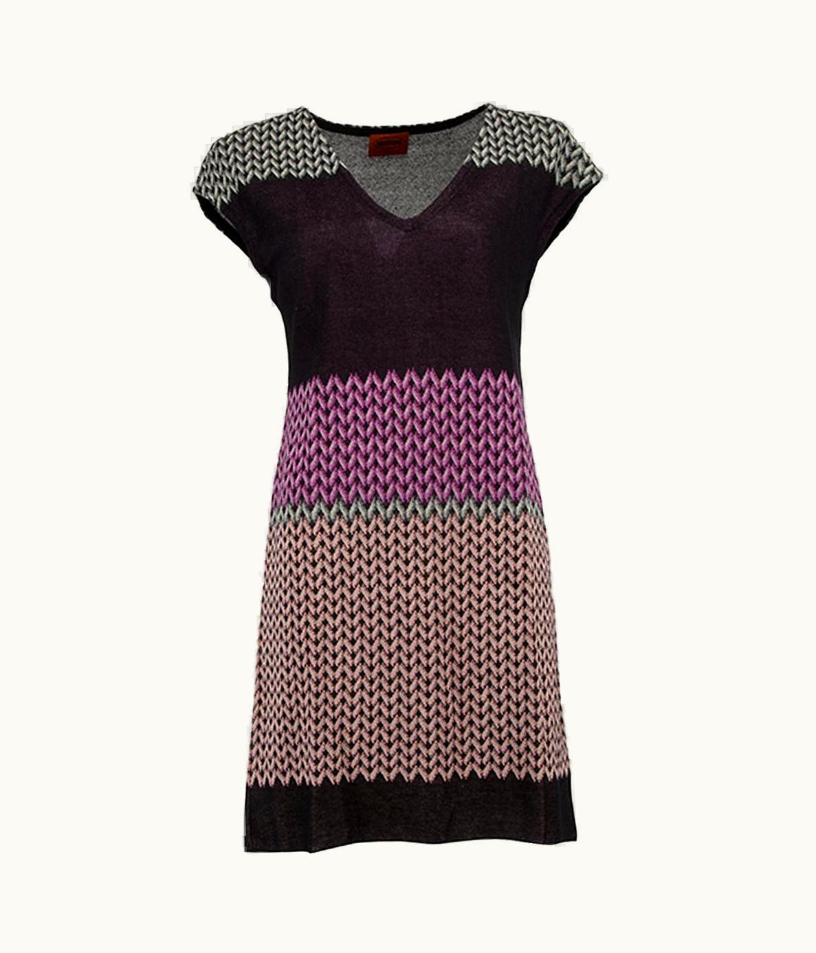 Missoni Missoni Women' Knit Print Pattern V Neck Dress