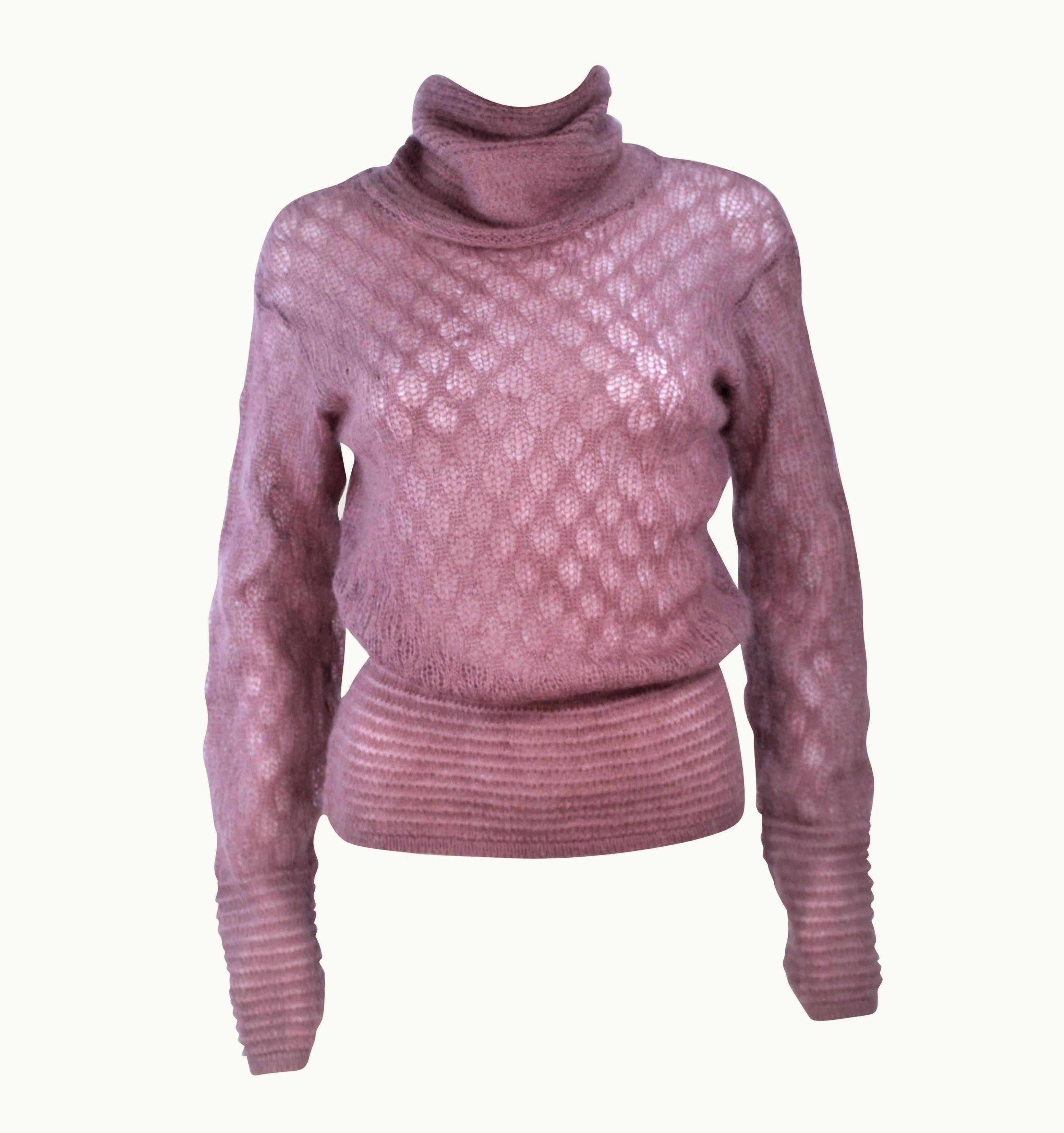 Missoni Missoni Mauve Knit Wool Turtleneck Sweater