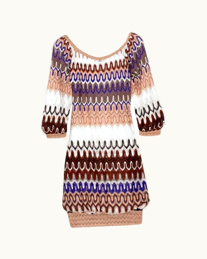 Missoni Missoni Multicolor Signature Chevron Crochet Knit Dress UZ0615283