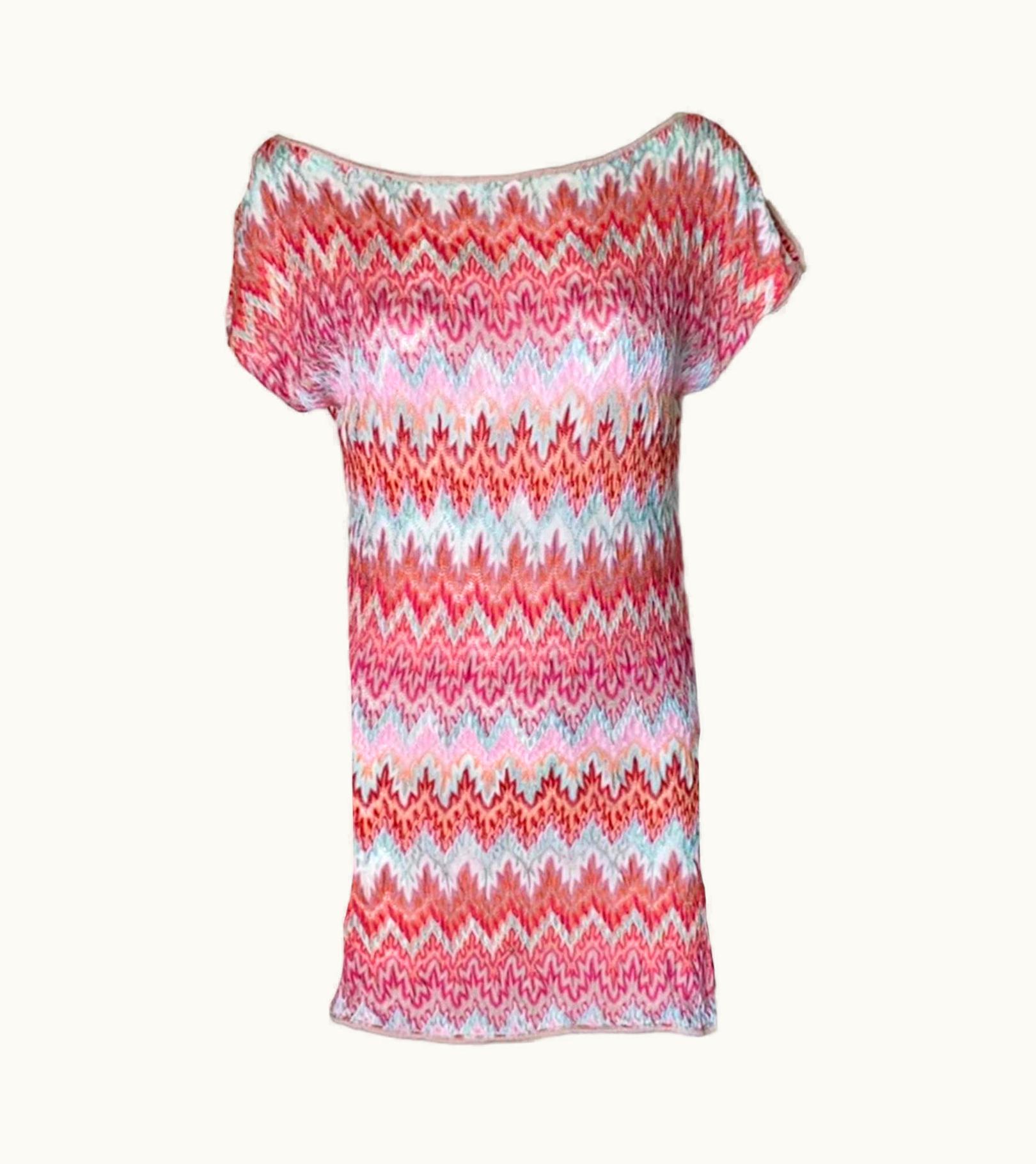 Missoni Missoni Signature Chevron Crochet Knit Tunic Min Dress
