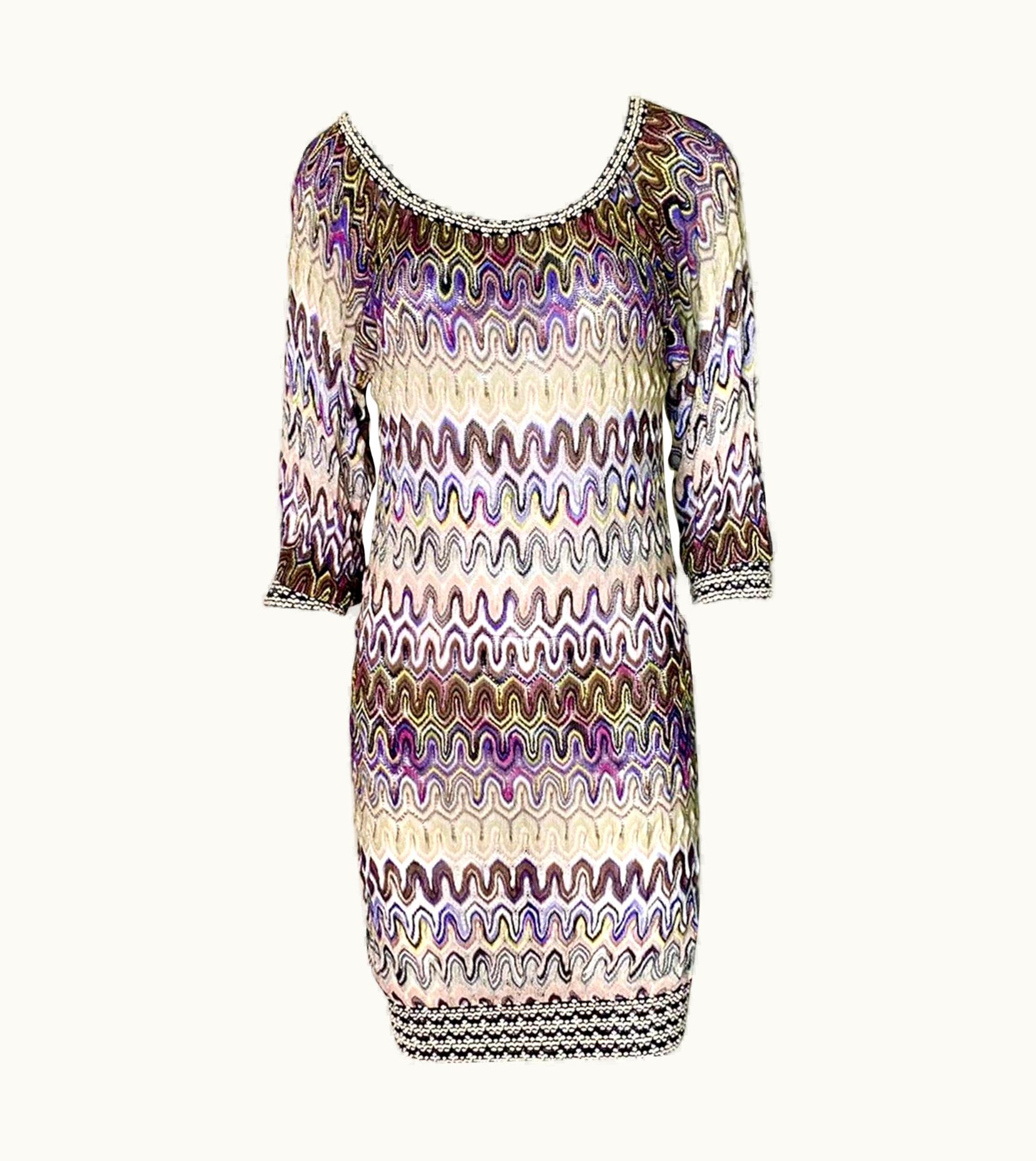 Missoni Missoni Multicolor Signature Chevron Crochet Knit Dress UZ0615293