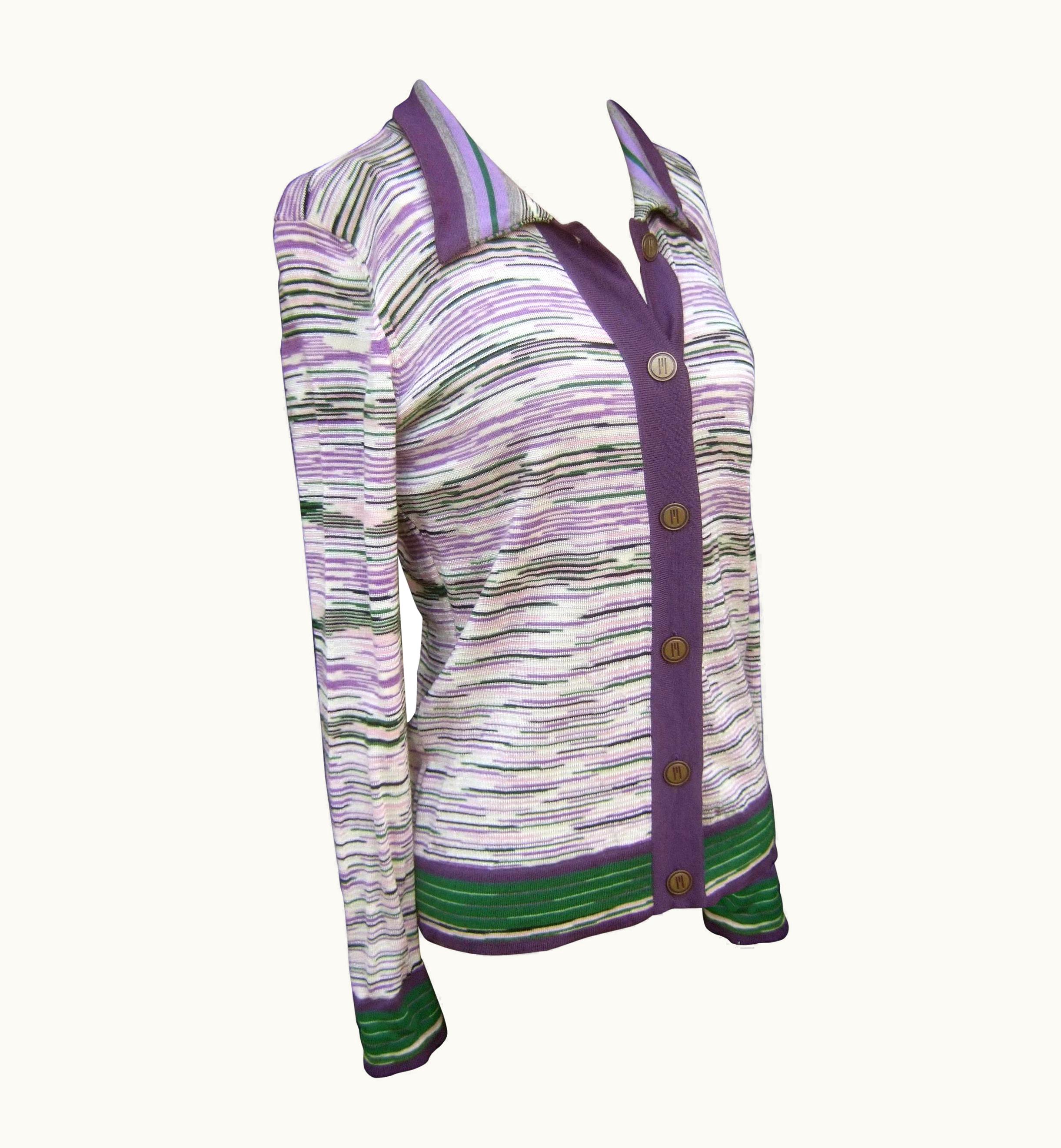Missoni Missoni Italian Striped Wool Knit Cardigan Sweater C 21st