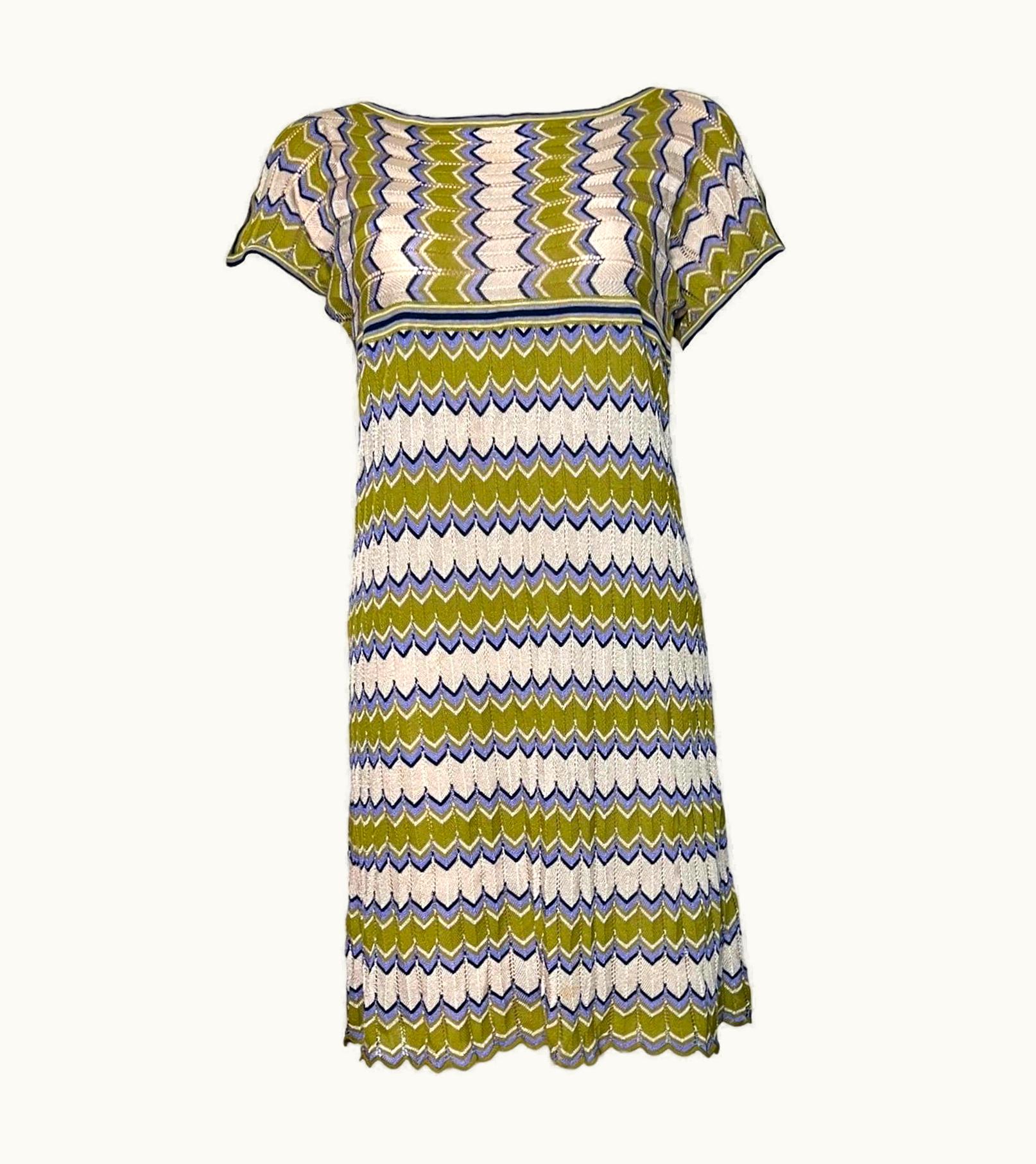 Missoni Unworn Missoni Signature Chevron Zigzag Knit Mini Dress