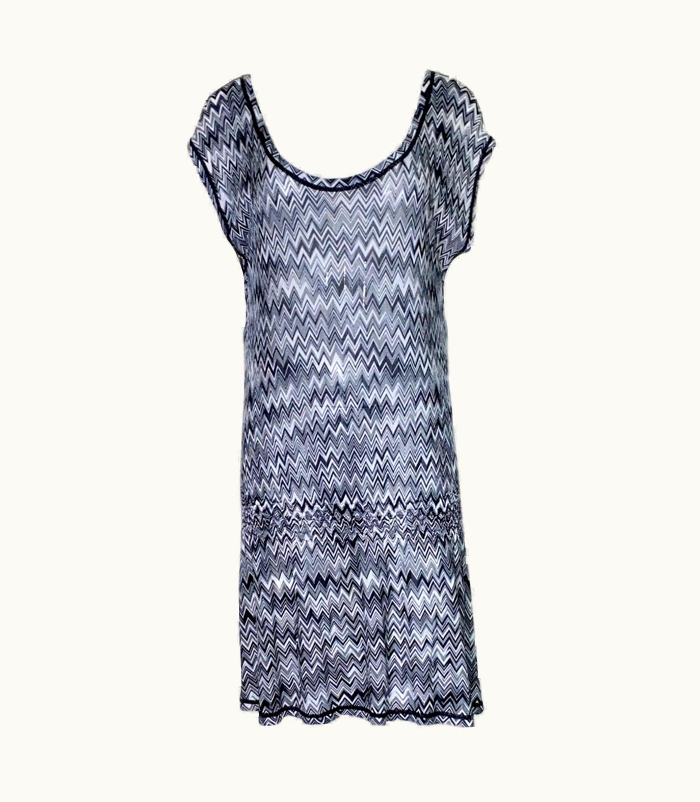 Missoni Missoni Monochrome Signature Chevron Zigzag Knit Dress UZ0615307