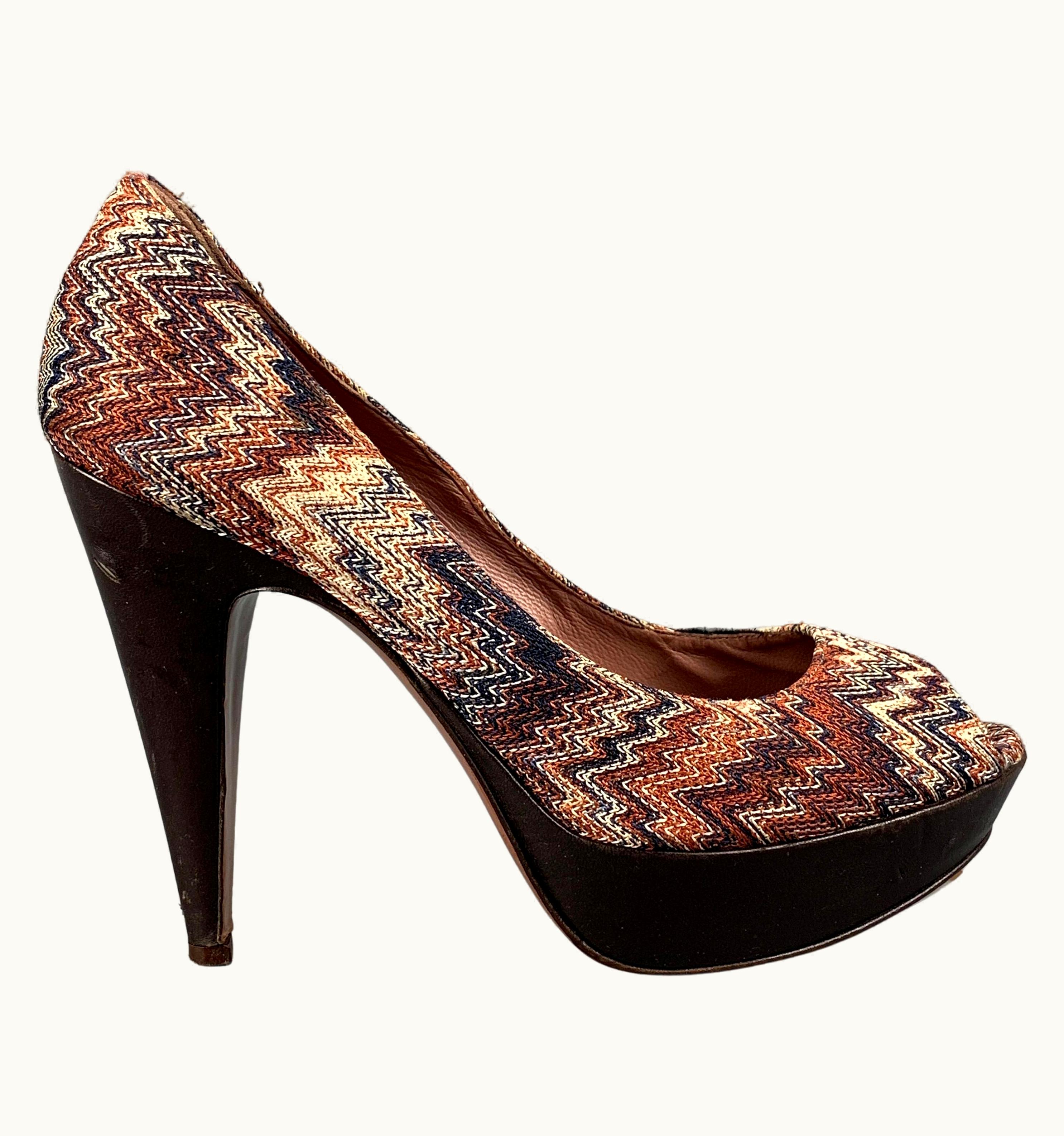 Missoni Missoni Multi-Color Zig Zag Platform Pumps