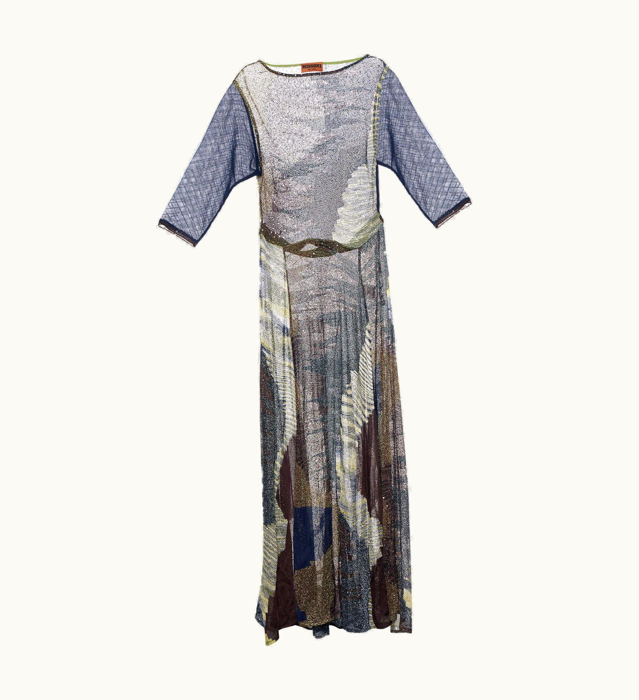 Missoni Missoni Multicolor Lurex Knit Sequin Detail Maxi Dress