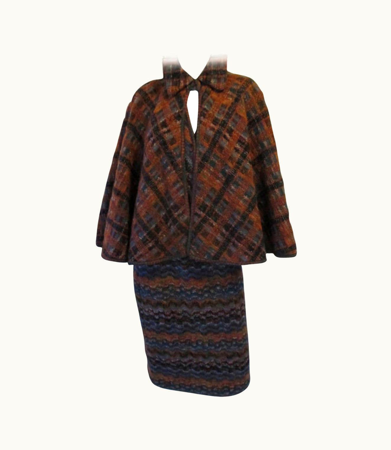 Missoni Missoni Two Piece Wool Cape Top With Skirt Outfit