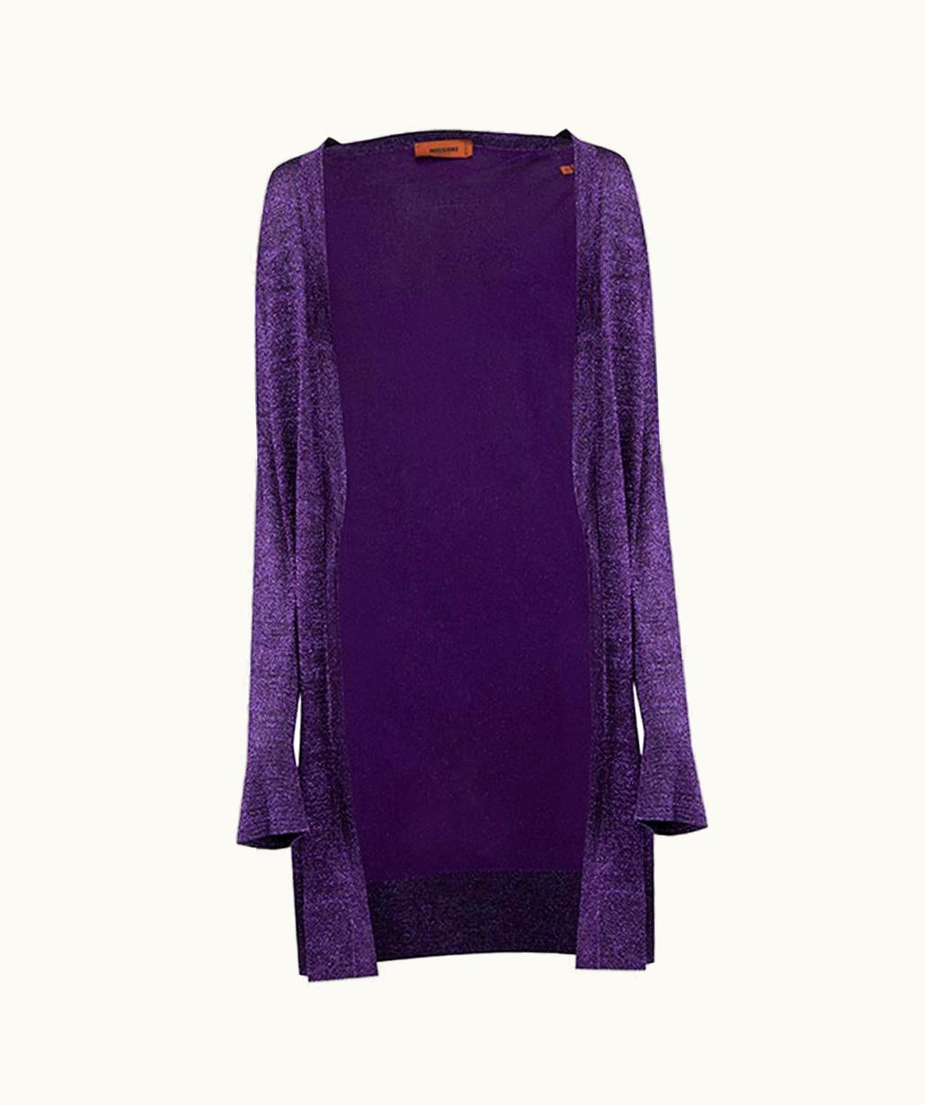 Missoni Missoni Women' Purple Metallic Thread Longline Cardigan