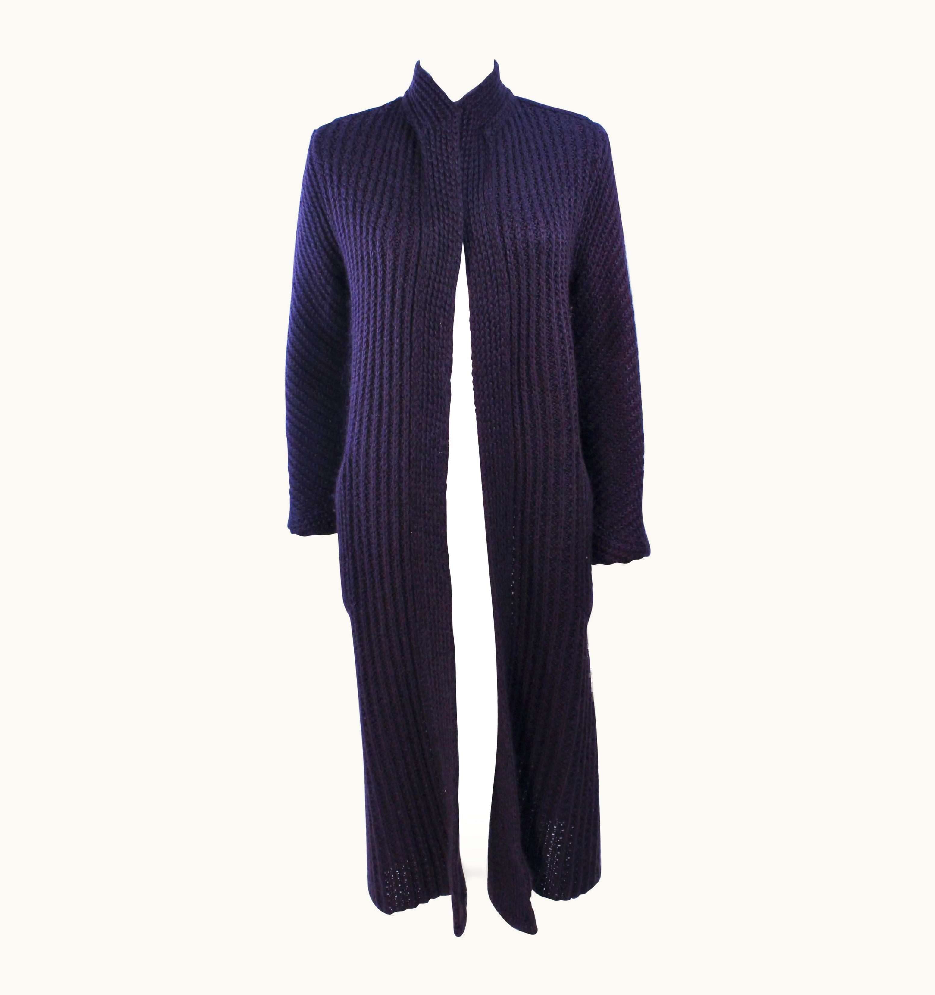 Missoni Missoni Purple Wool Knit Full Length Sweater edium