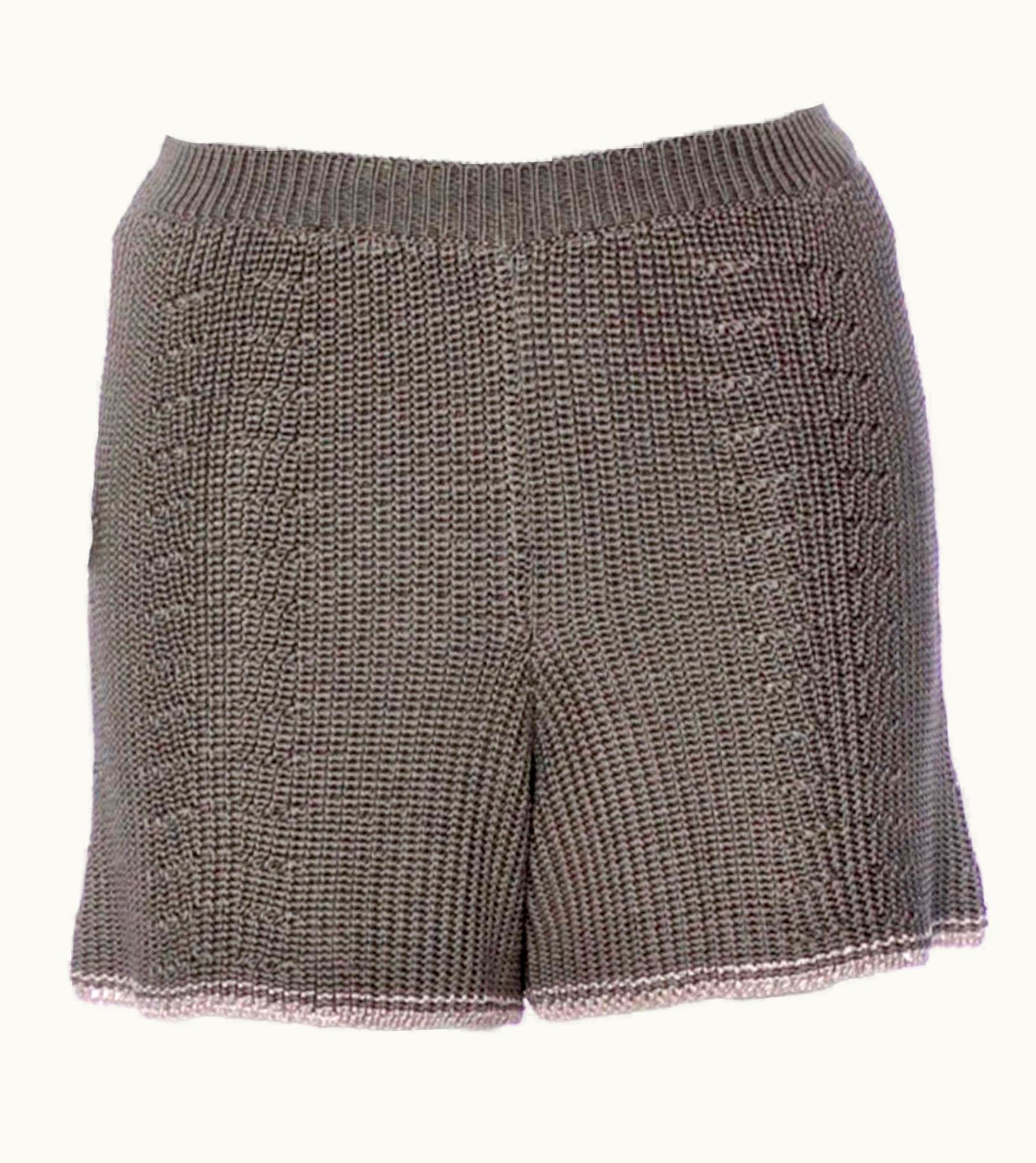 Missoni Missoni Grey Silk Crochet Knit Hot Pants Shorts