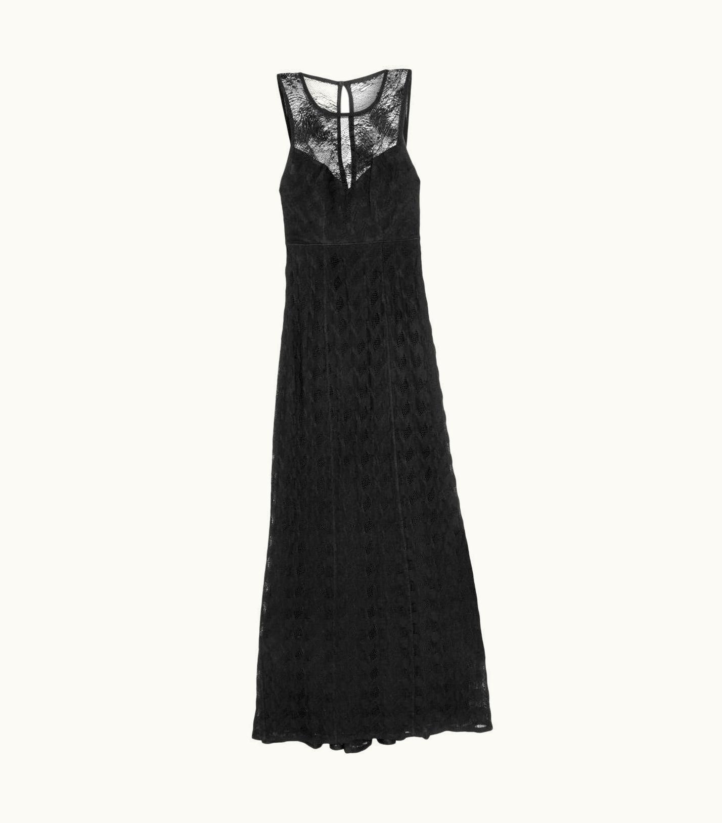 Missoni Missoni Black Crochet Knit Maxi Dress Evening Gown