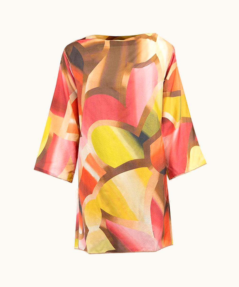 Missoni Missoni Women' Silk Abstract Wide Neck Tunic Top